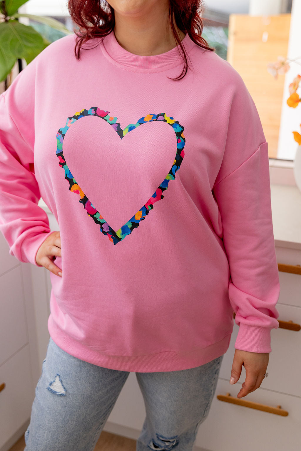 Adore Heart Sweater in Bubblegum by Kasey Rainbow