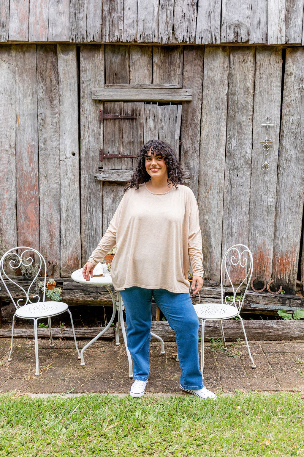 Harlow Knit Top in Oat Marl