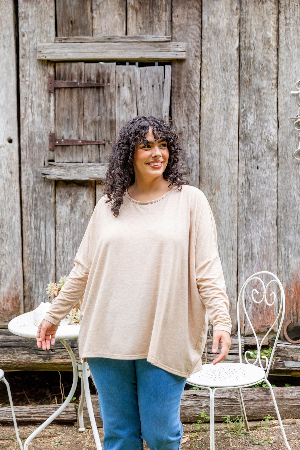 Harlow Knit Top in Oat Marl