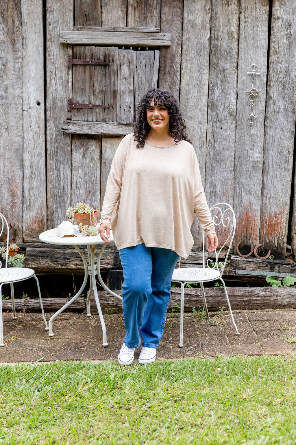 Harlow Knit Top in Oat Marl