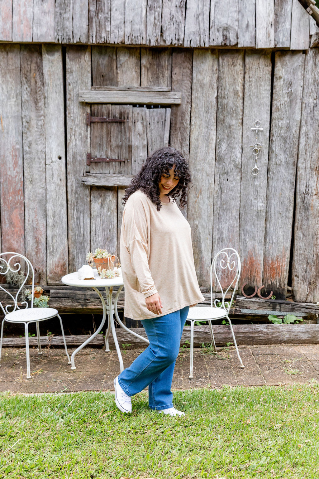 Harlow Knit Top in Oat Marl