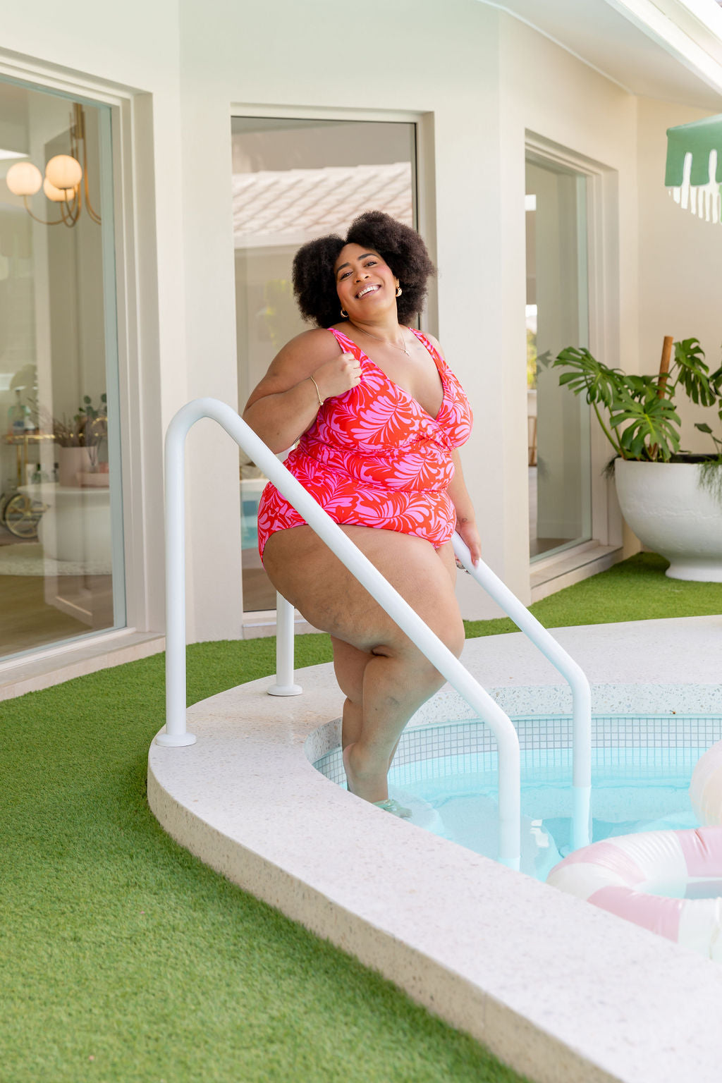 Burleigh Tankini Top In Pink Jungle