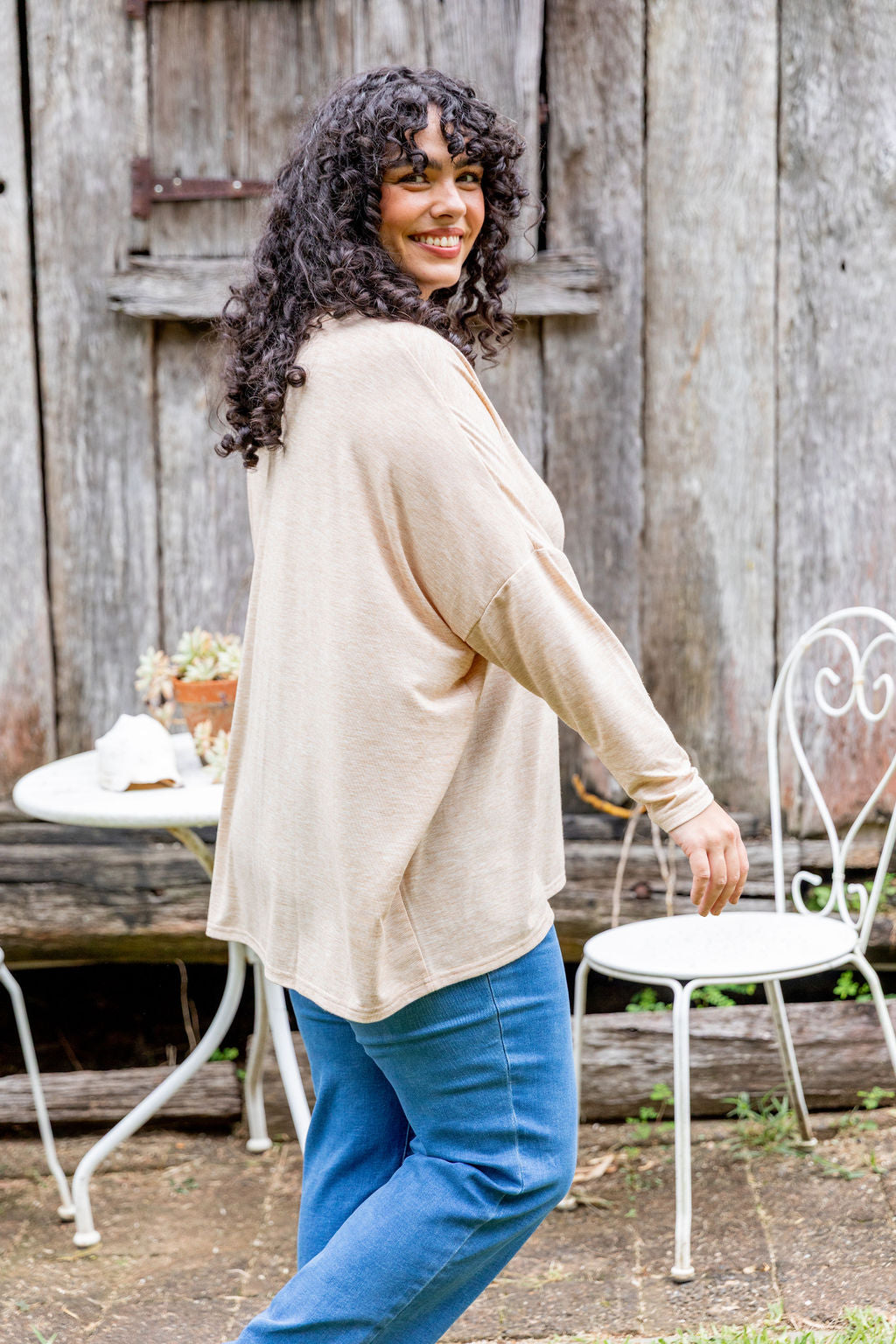 Harlow Knit Top in Oat Marl