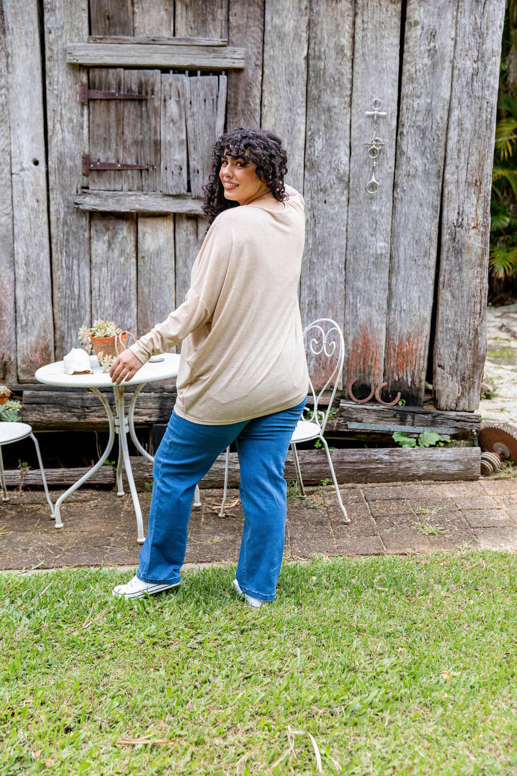 Harlow Knit Top in Oat Marl