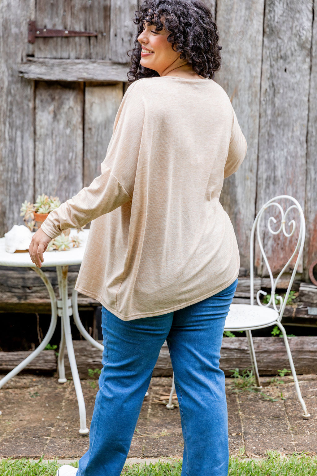 Harlow Knit Top in Oat Marl
