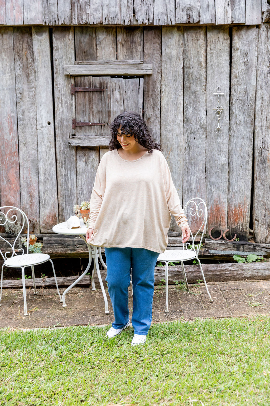 Harlow Knit Top in Oat Marl