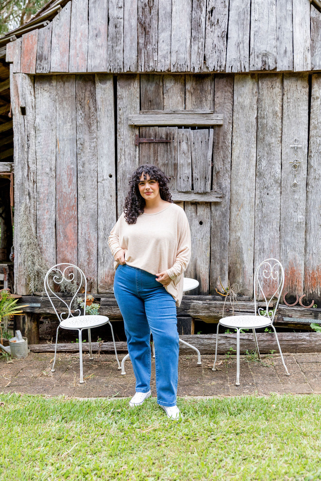 Harlow Knit Top in Oat Marl