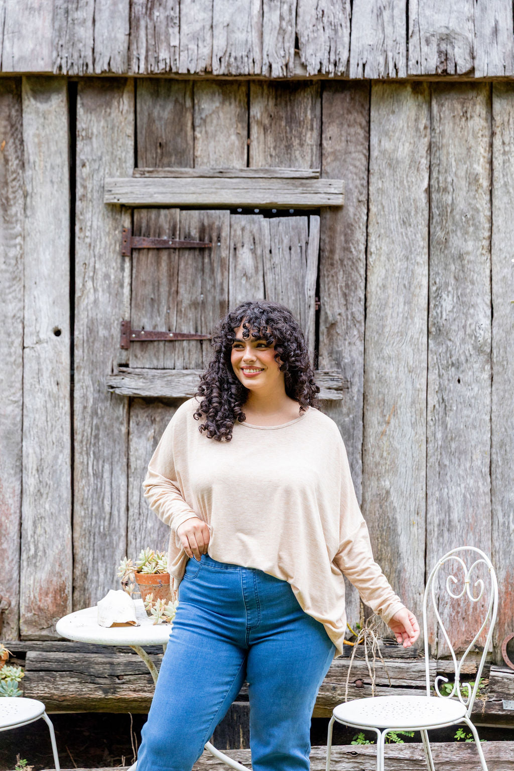 Harlow Knit Top in Oat Marl