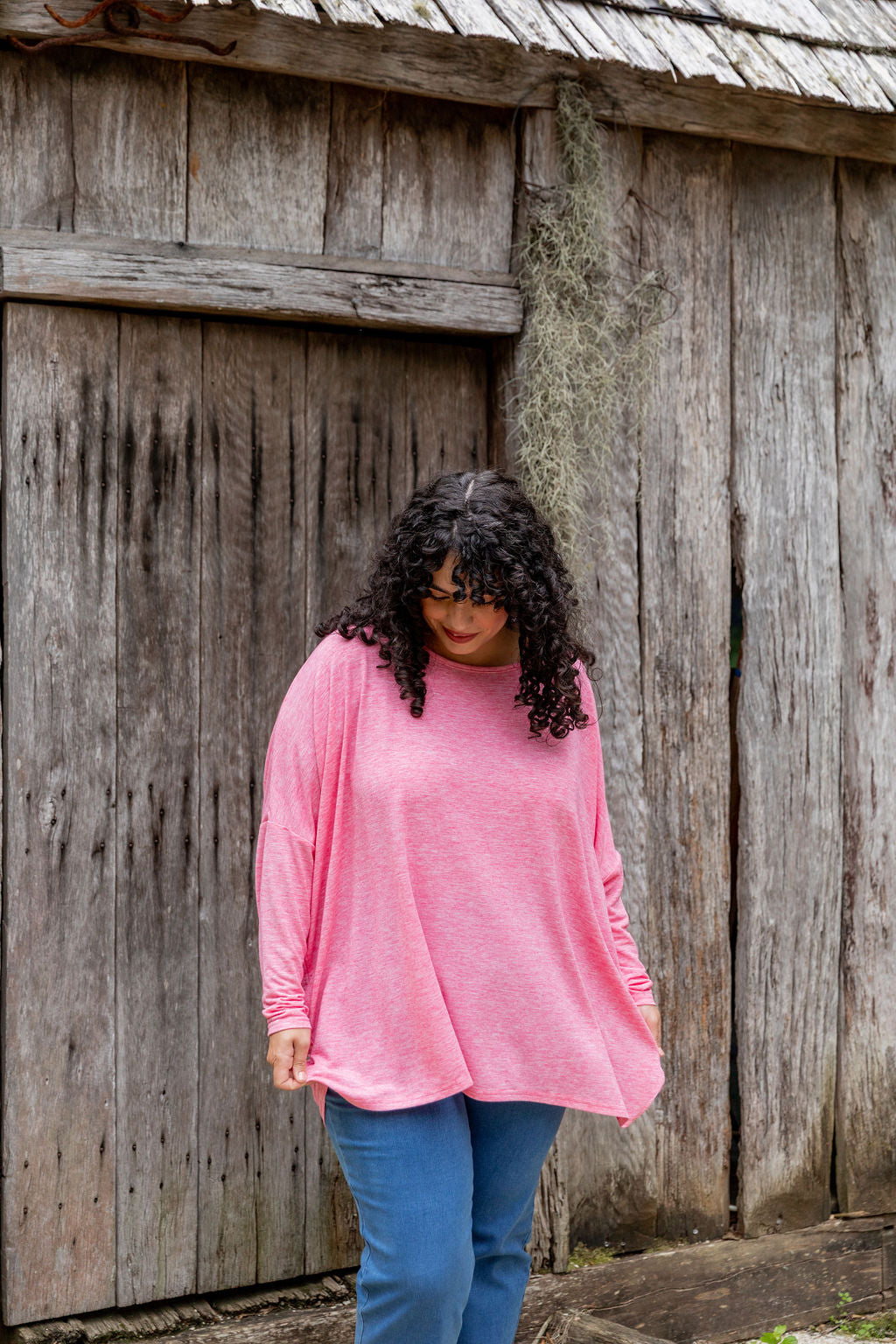 Harlow Knit Top in Pink Marl
