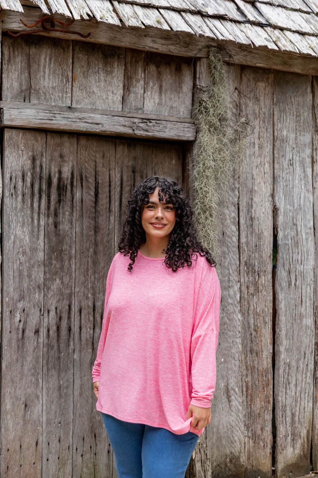 Harlow Knit Top in Pink Marl