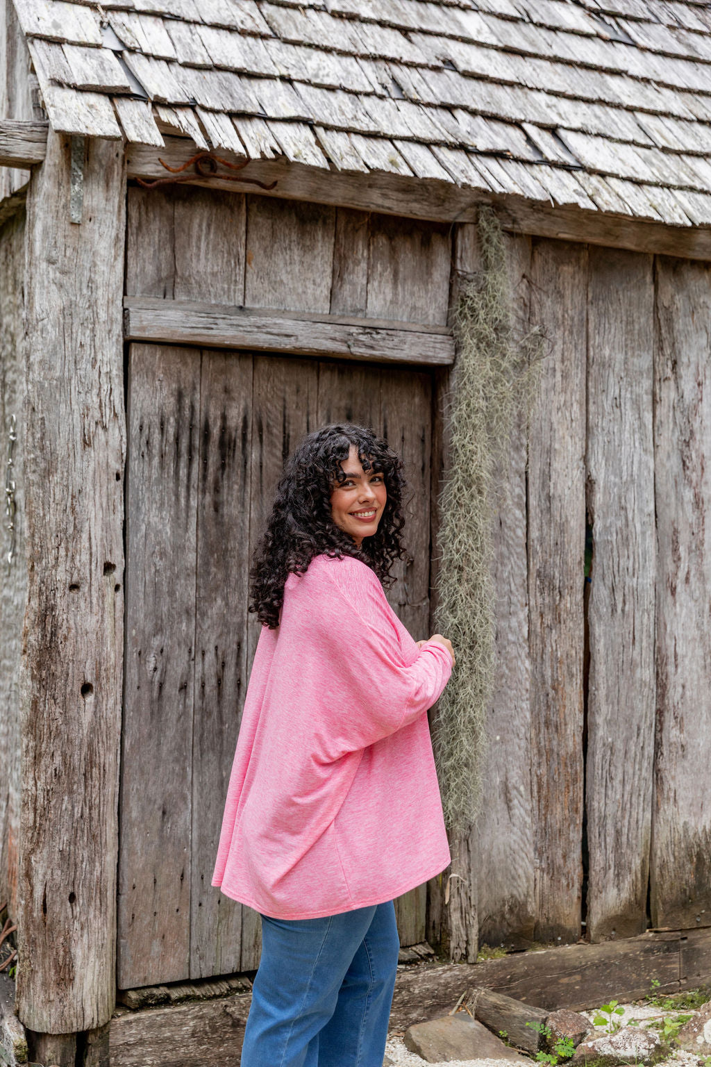 Harlow Knit Top in Pink Marl