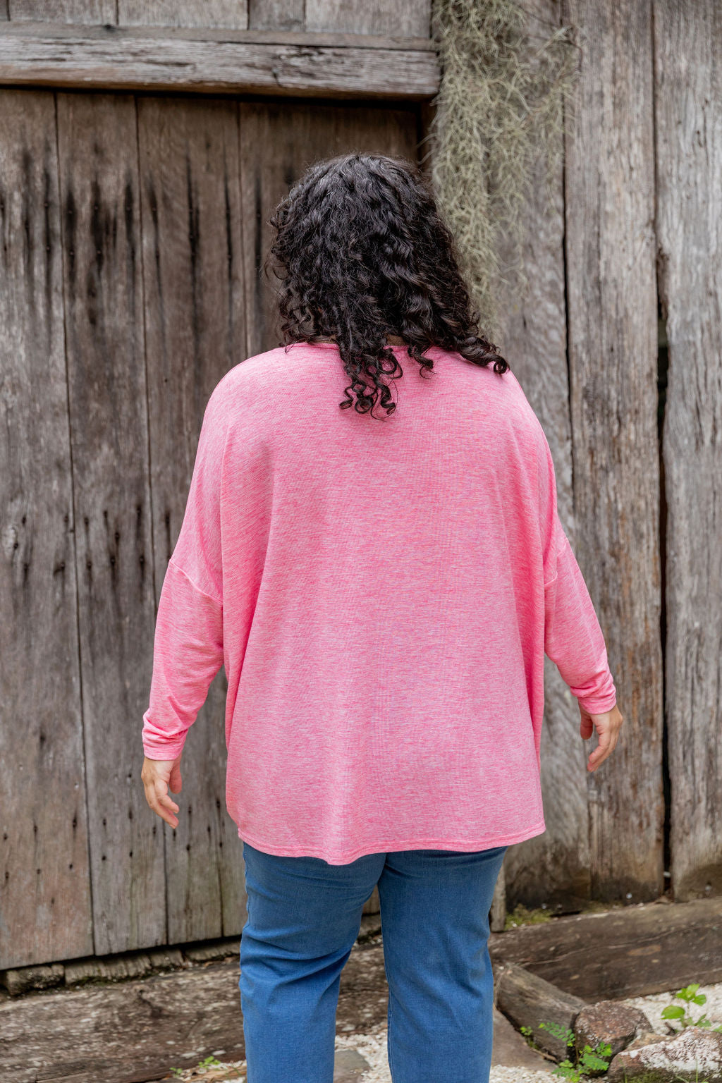 Harlow Knit Top in Pink Marl