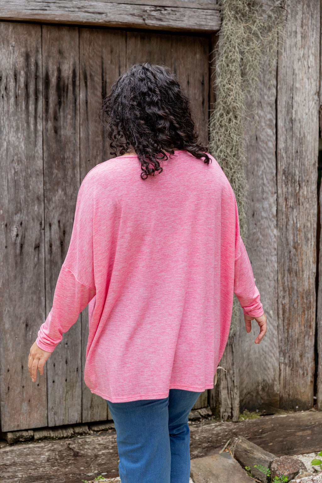 Harlow Knit Top in Pink Marl