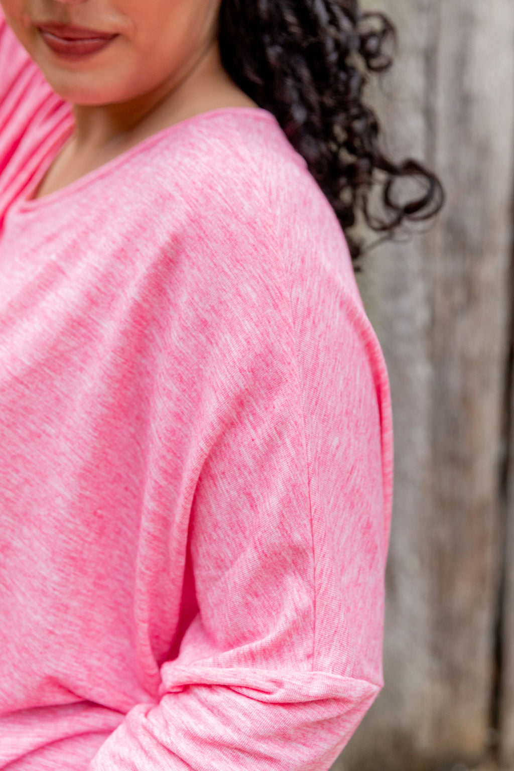 Harlow Knit Top in Pink Marl