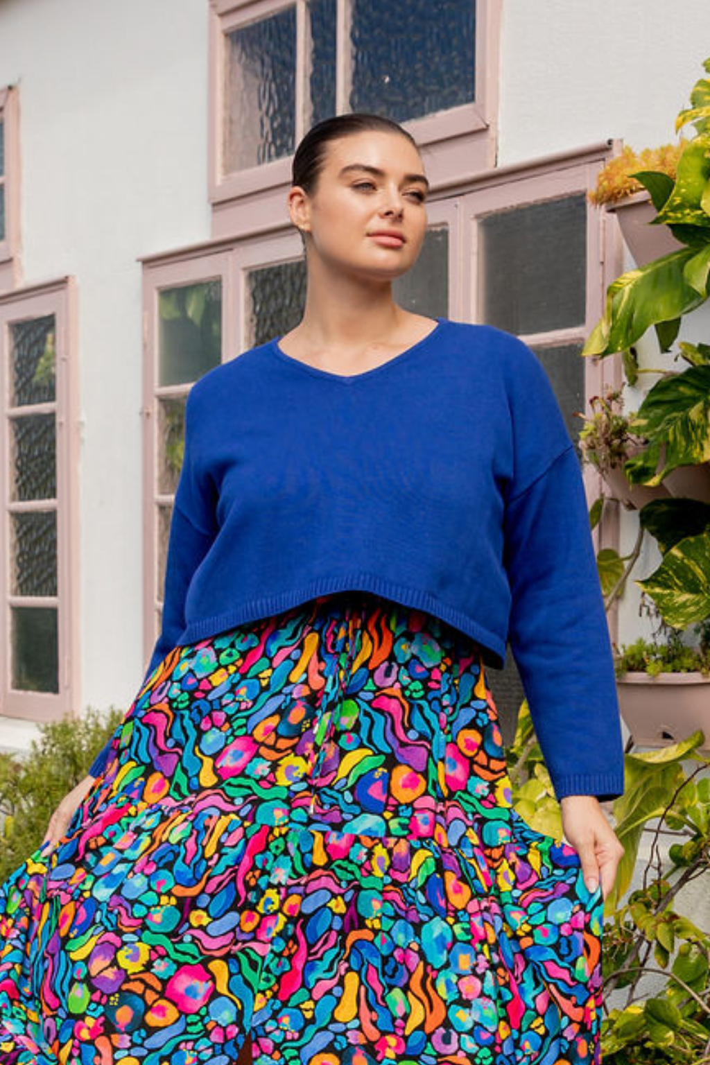 Blakely Crop Knit In Cobalt