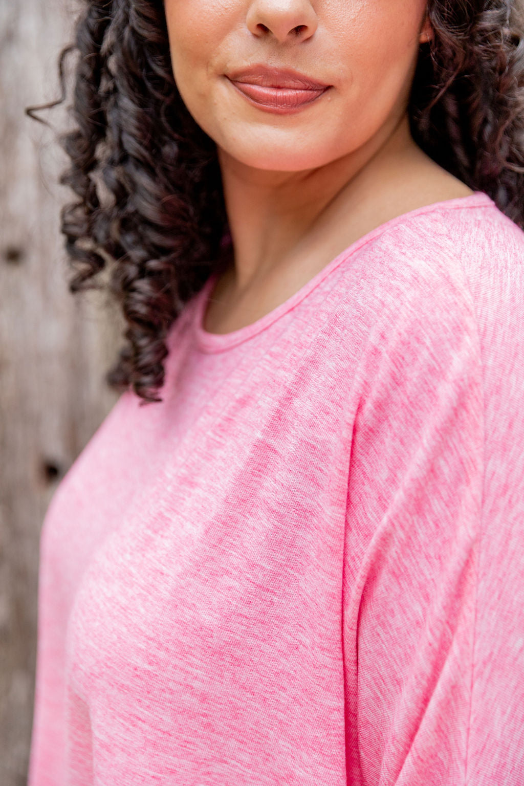 Harlow Knit Top in Pink Marl