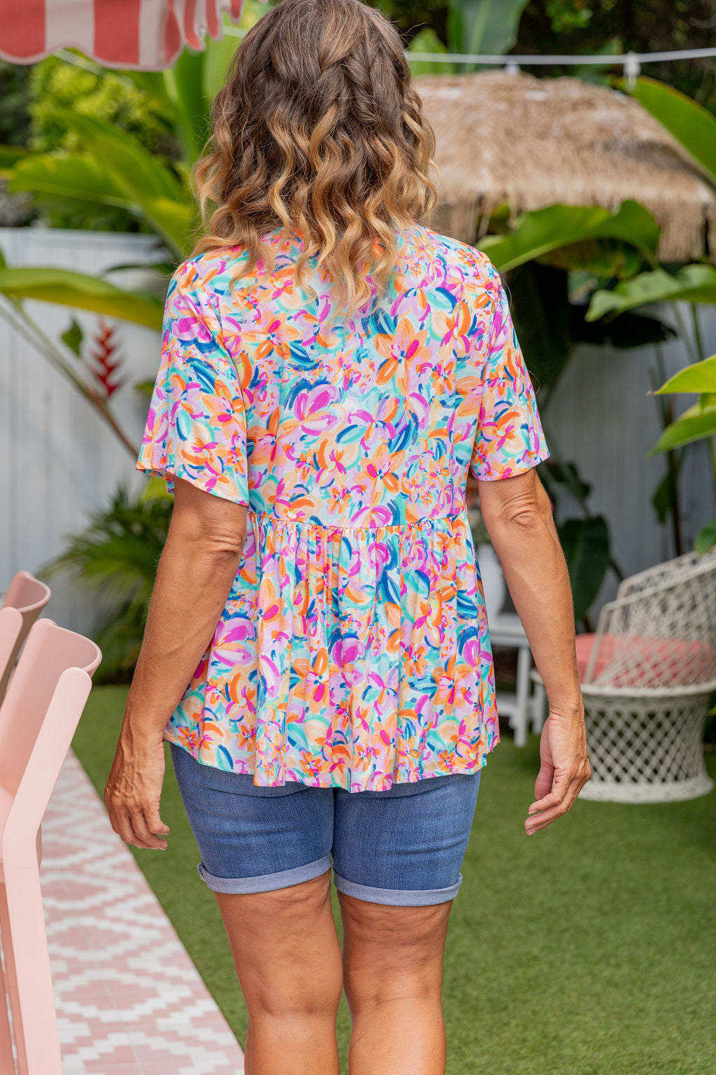 Cally Top in Carnival Floral