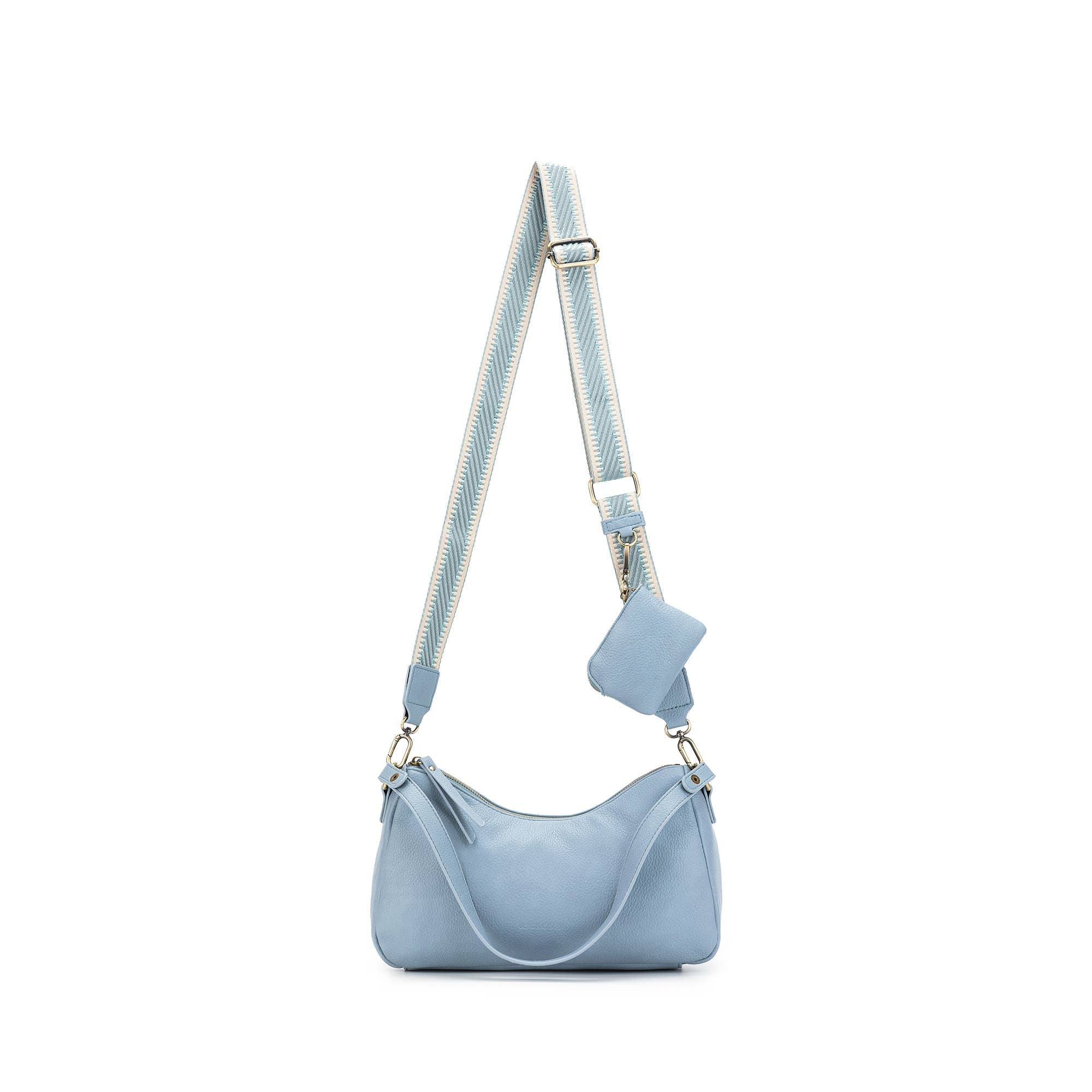 Claudette Denim Blue Shoulder Crossbody Bag by Black Caviar