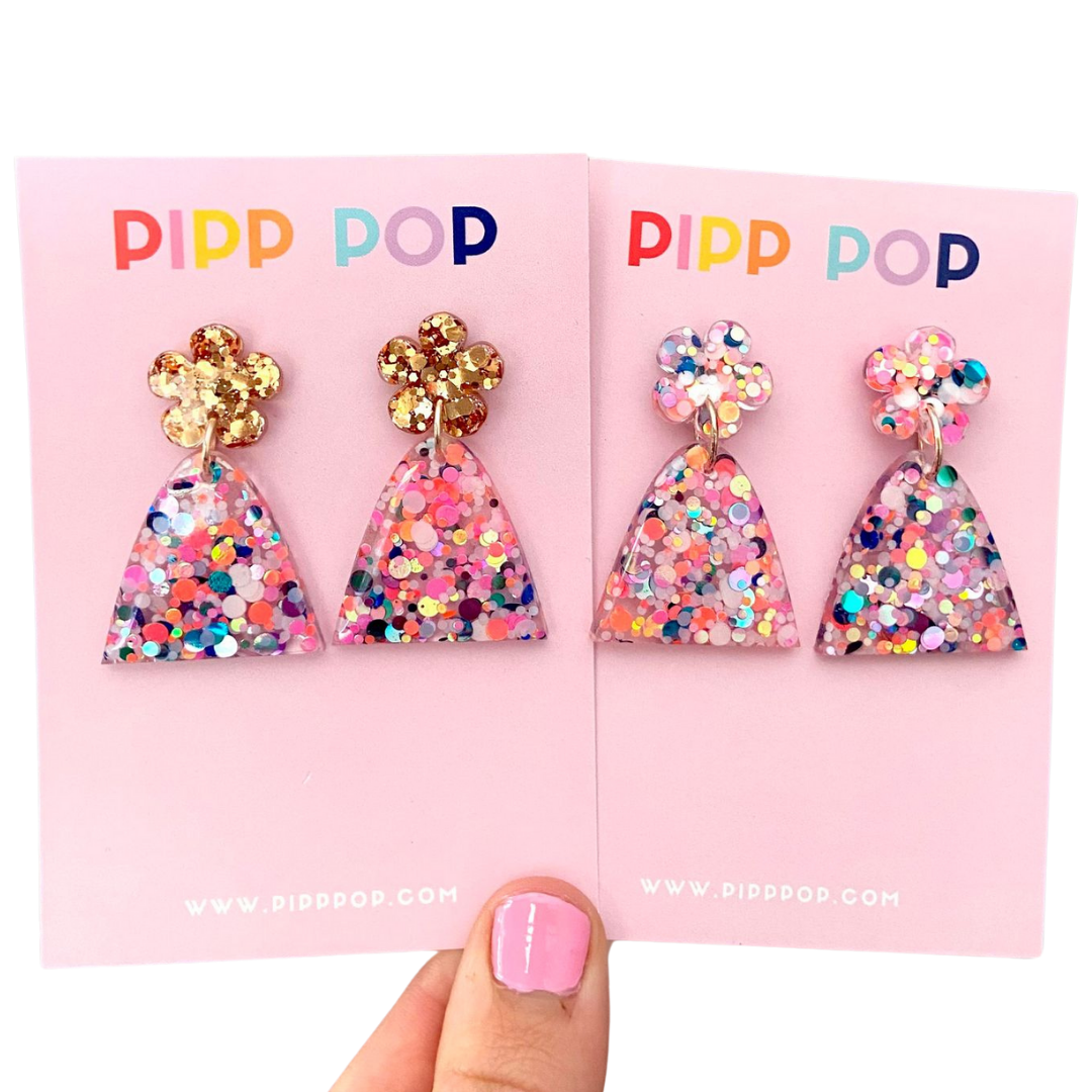 Evie Glitter Confetti Dangle Earrings