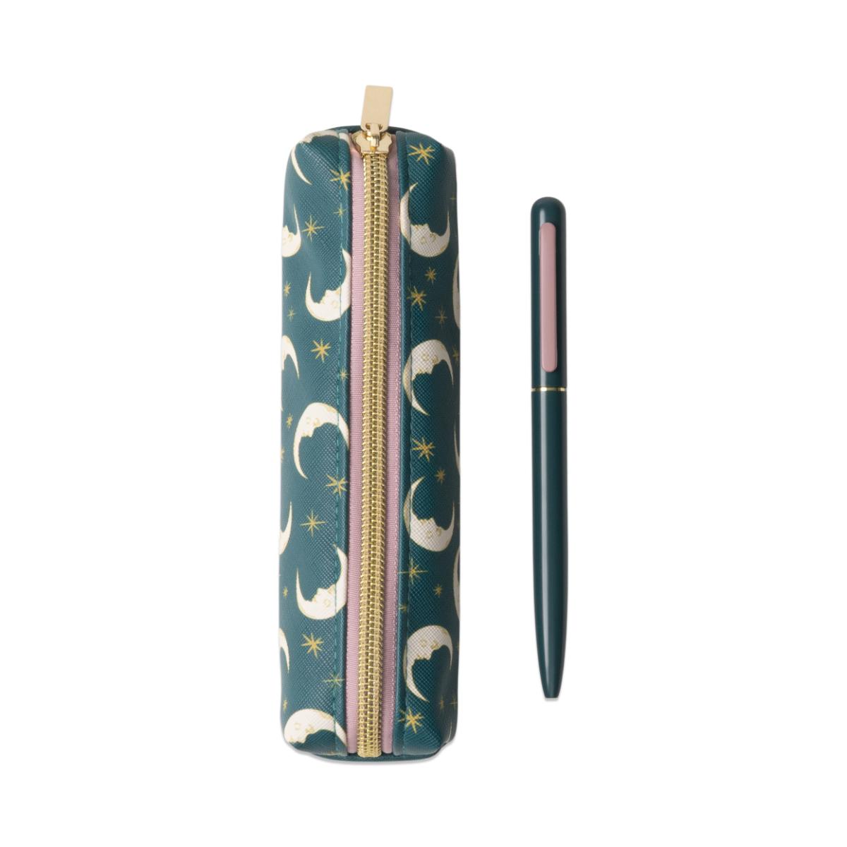 Pen & Pouch Set - Teal Moon