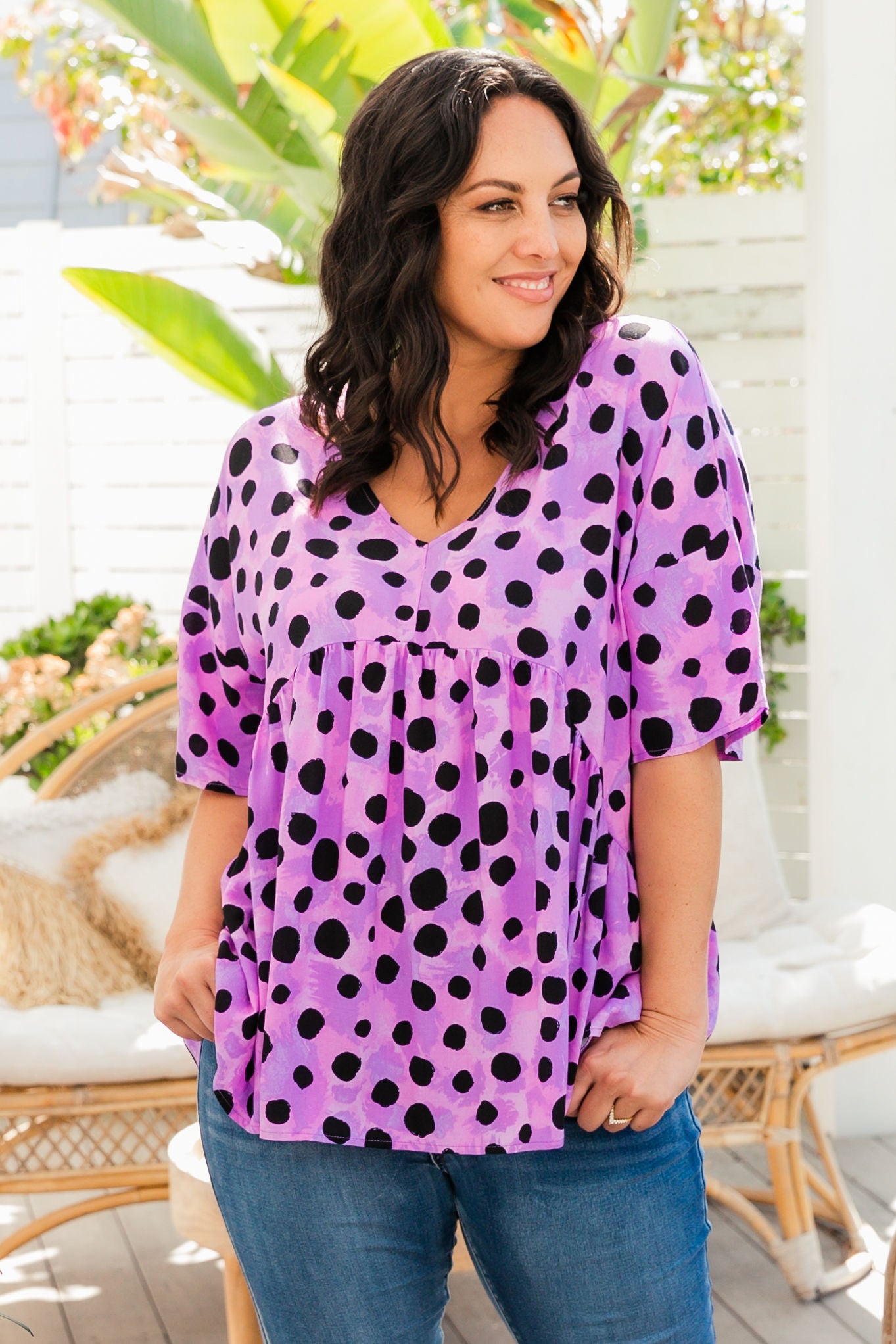 Peak Top in Purple Cheetah by Kasey Rainbow