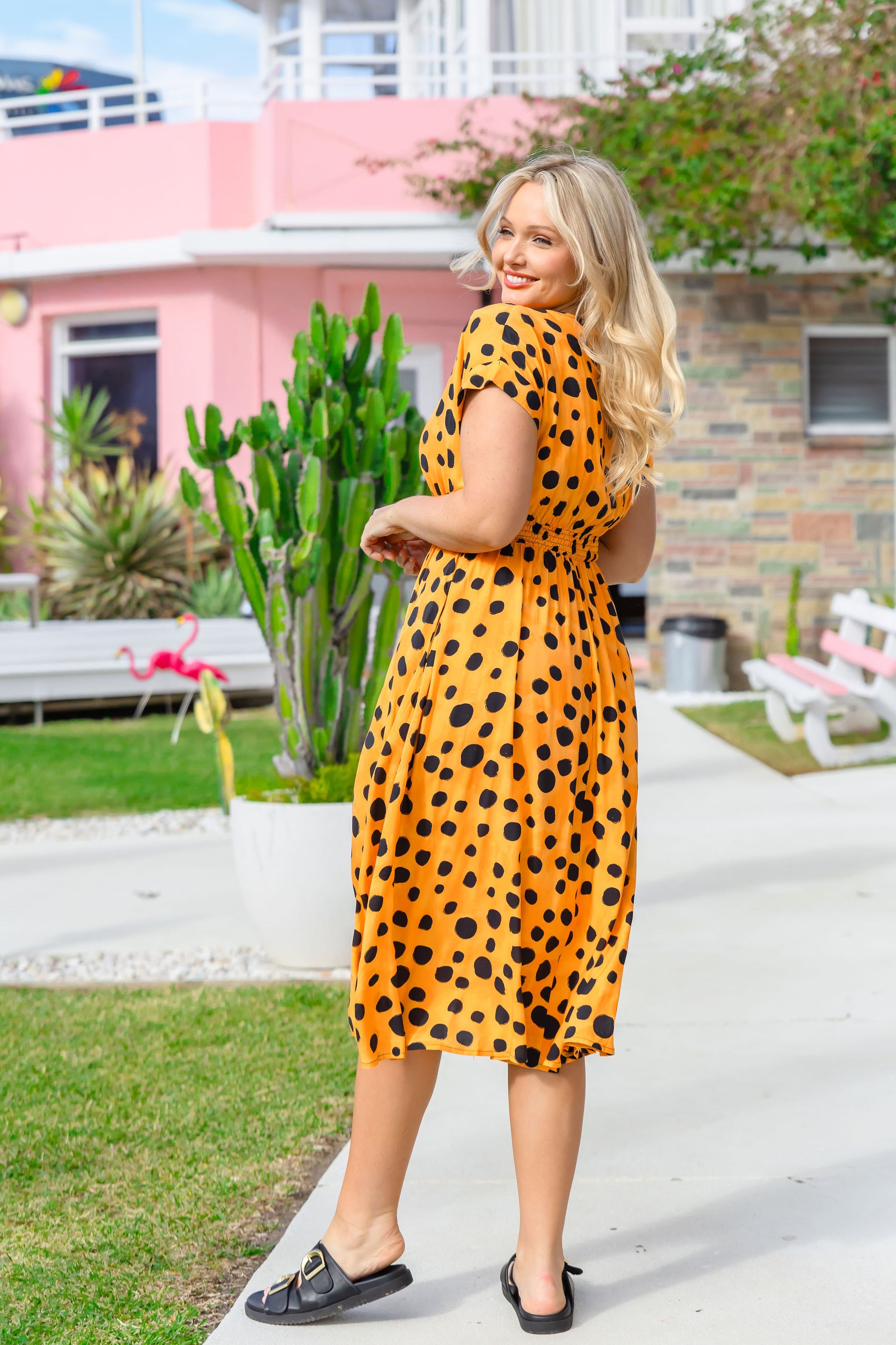 Millie Dress in Mustard Cheetah by Kasey Rainbow