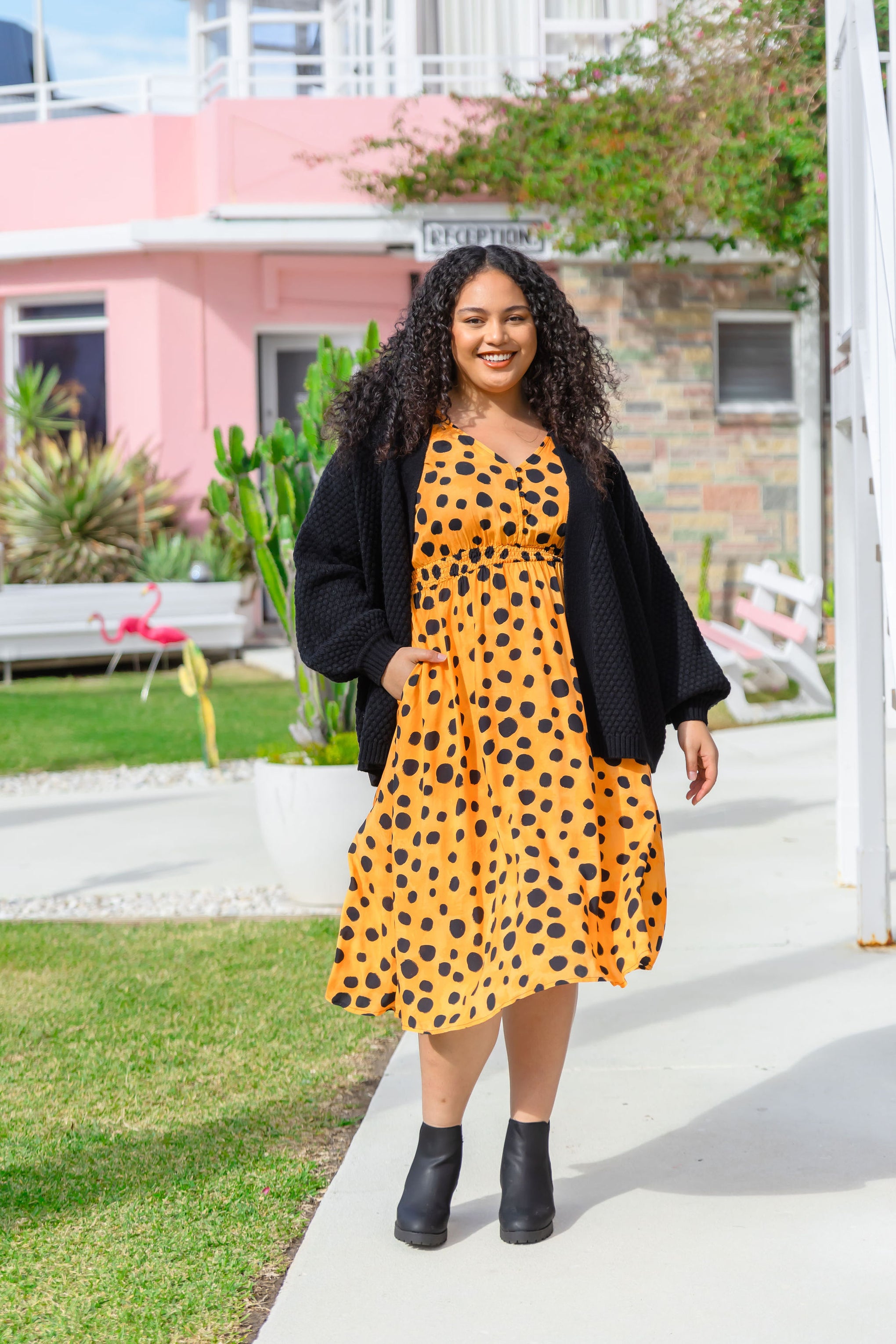 Millie Dress in Mustard Cheetah by Kasey Rainbow