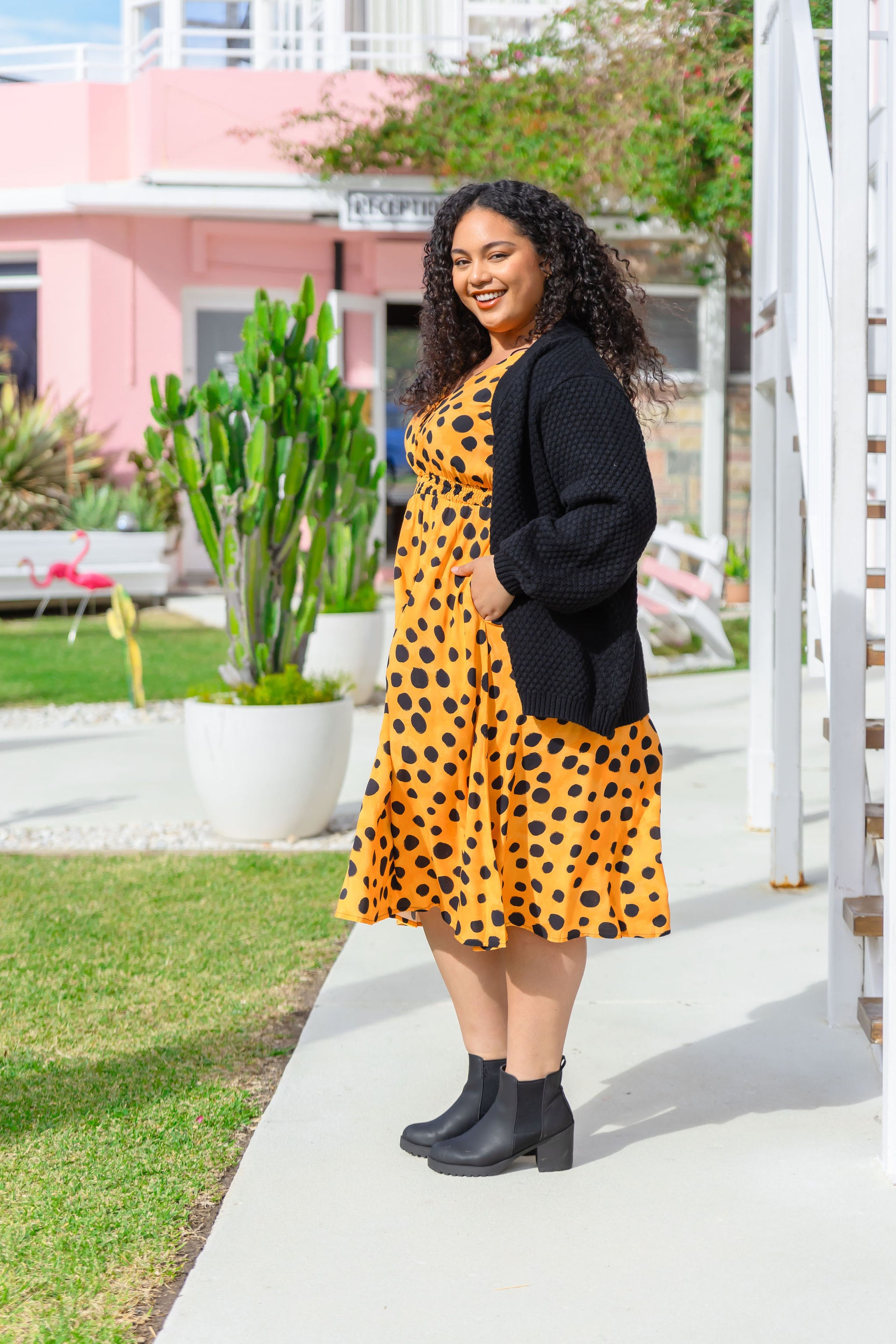 Millie Dress in Mustard Cheetah by Kasey Rainbow