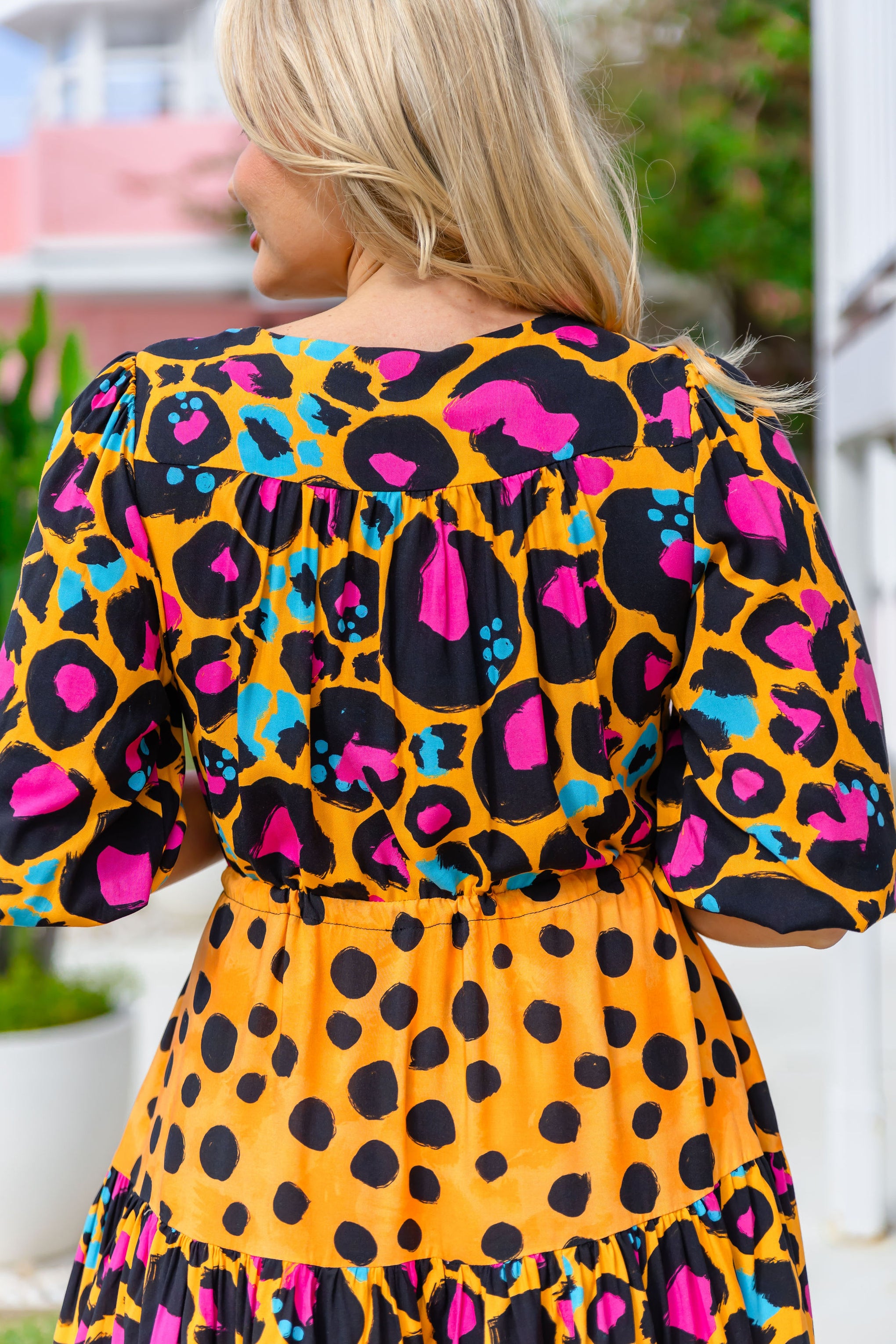 Scarlett Dress in Mustard Leopard/Cheetah by Kasey Rainbow