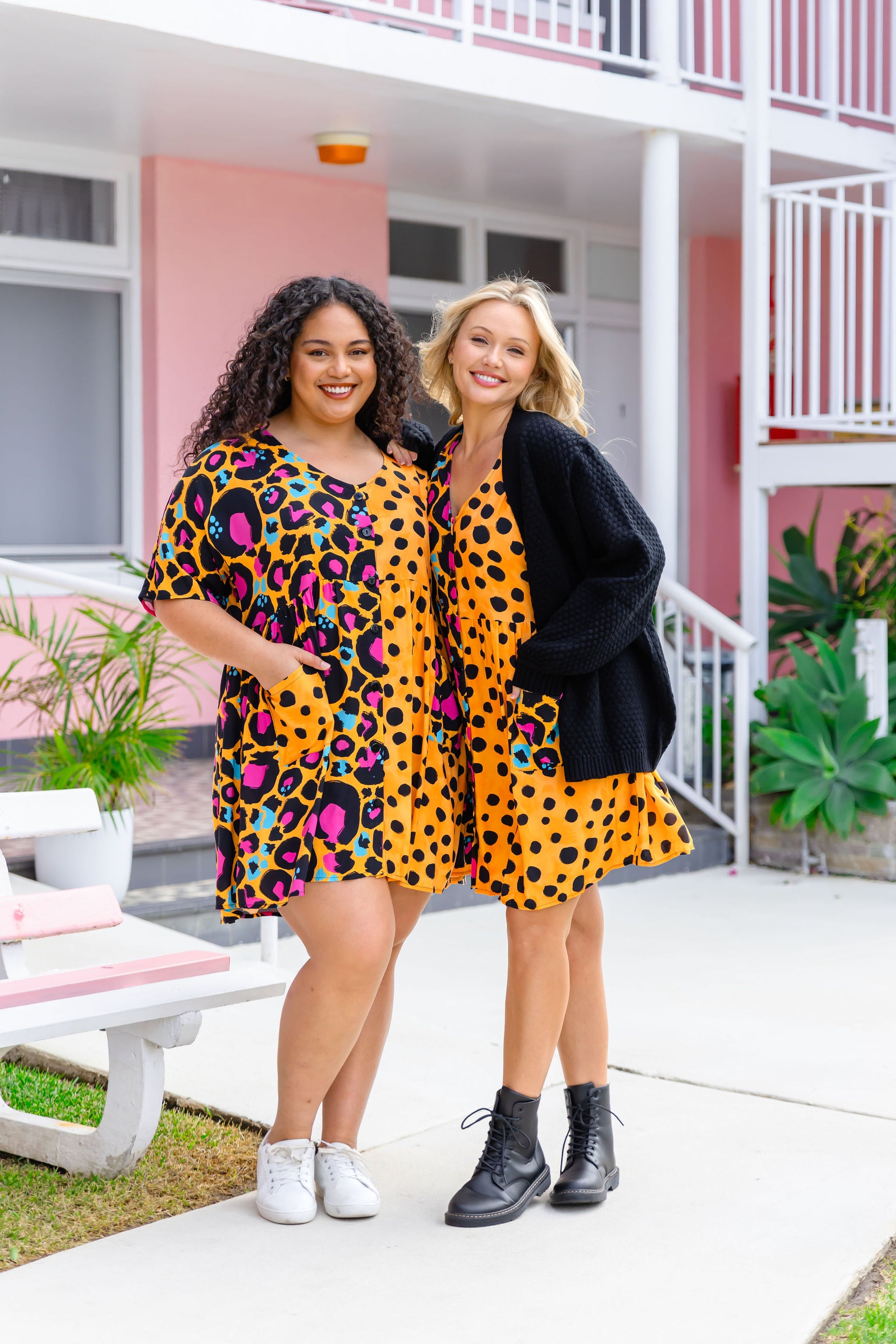 Disco Dress in Mustard Leopard/Cheetah by Kasey Rainbow