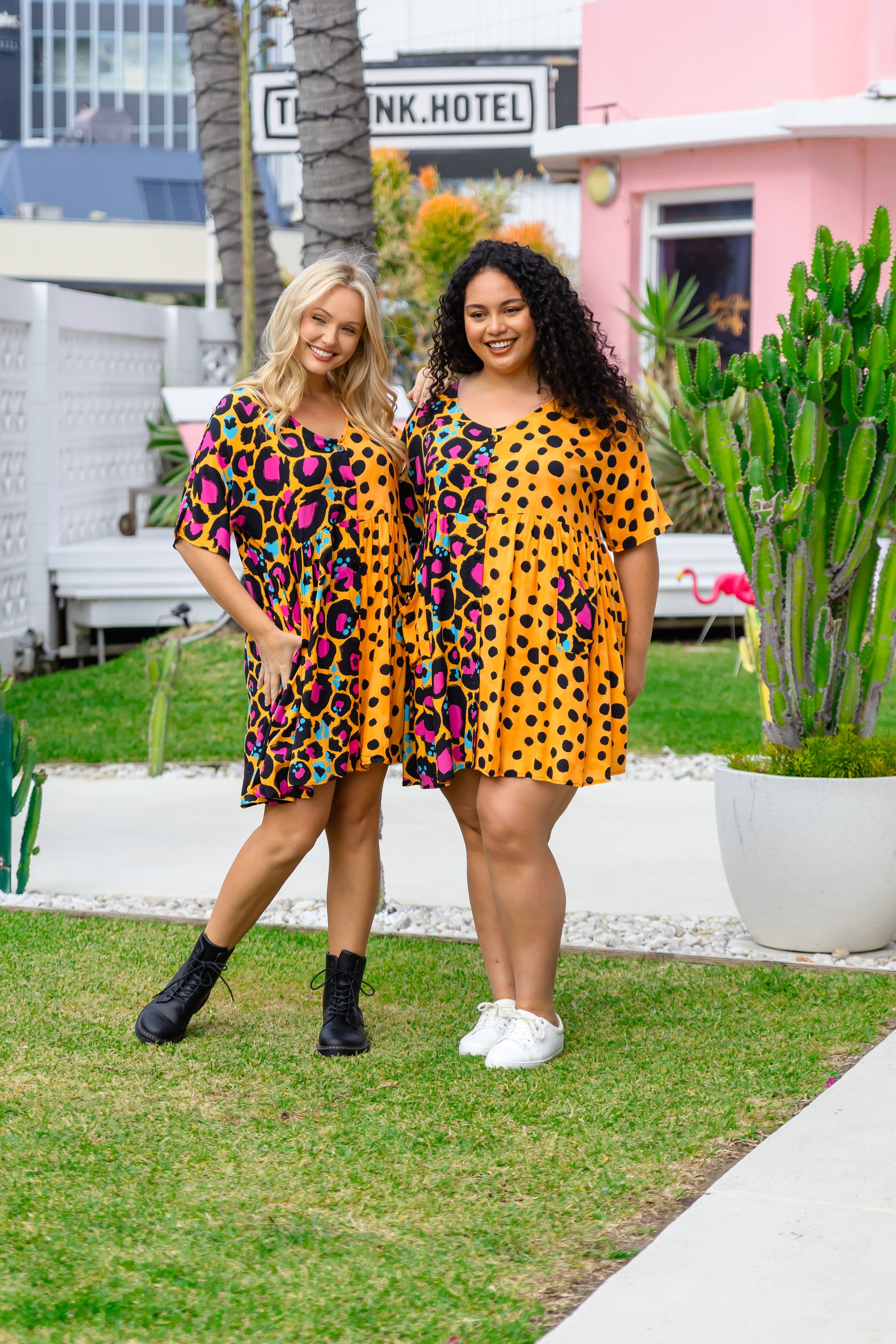 Disco Dress in Mustard Leopard/Cheetah by Kasey Rainbow