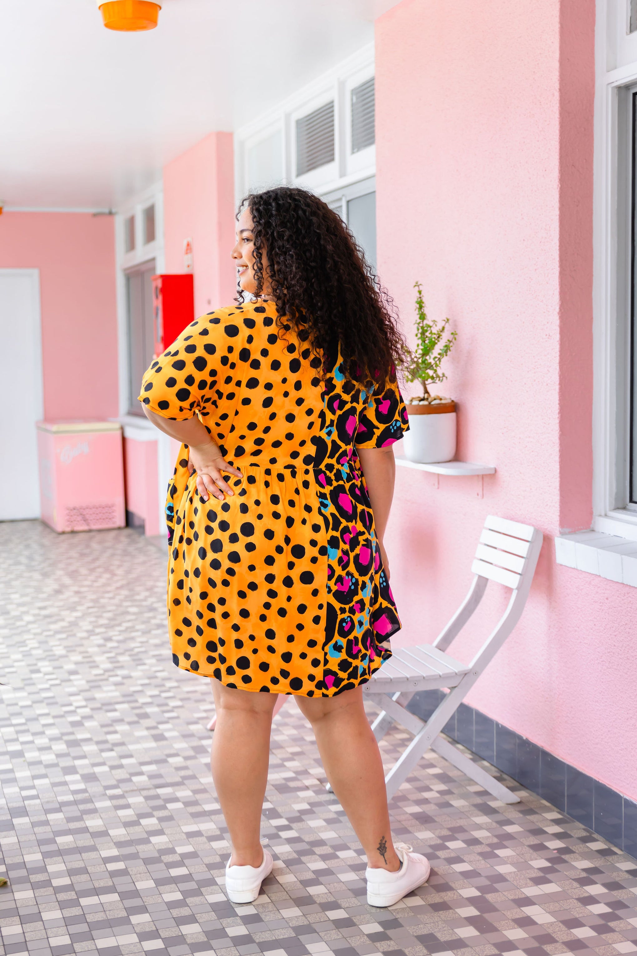 Disco Dress in Mustard Leopard/Cheetah by Kasey Rainbow
