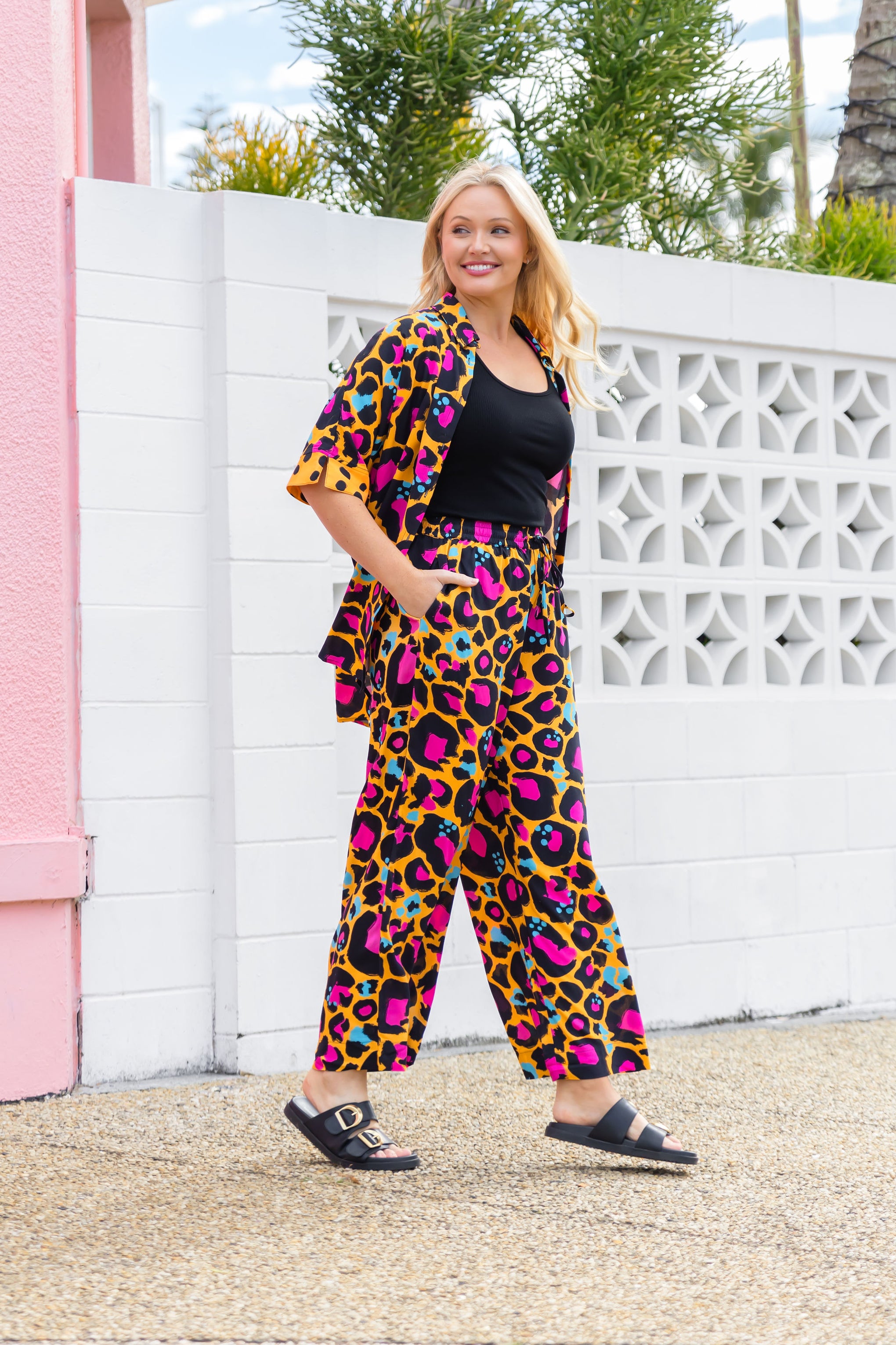Gina Pants in Mustard Leopard by Kasey Rainbow