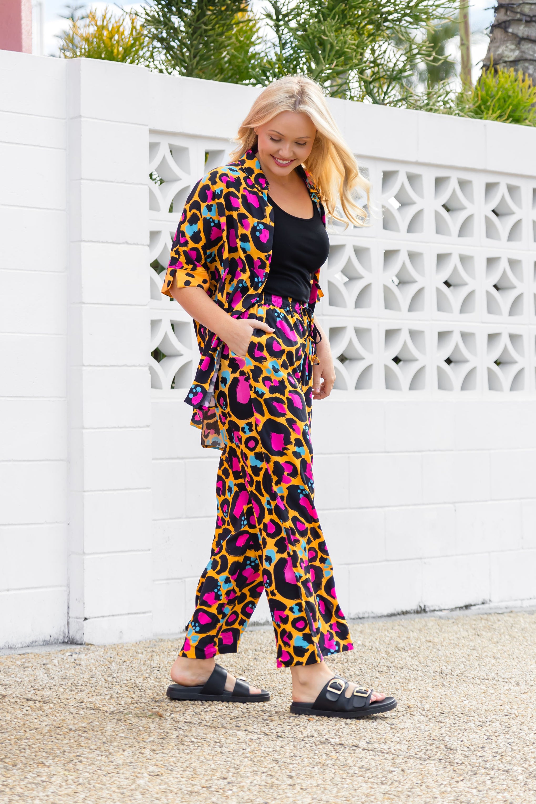 Gina Pants in Mustard Leopard by Kasey Rainbow