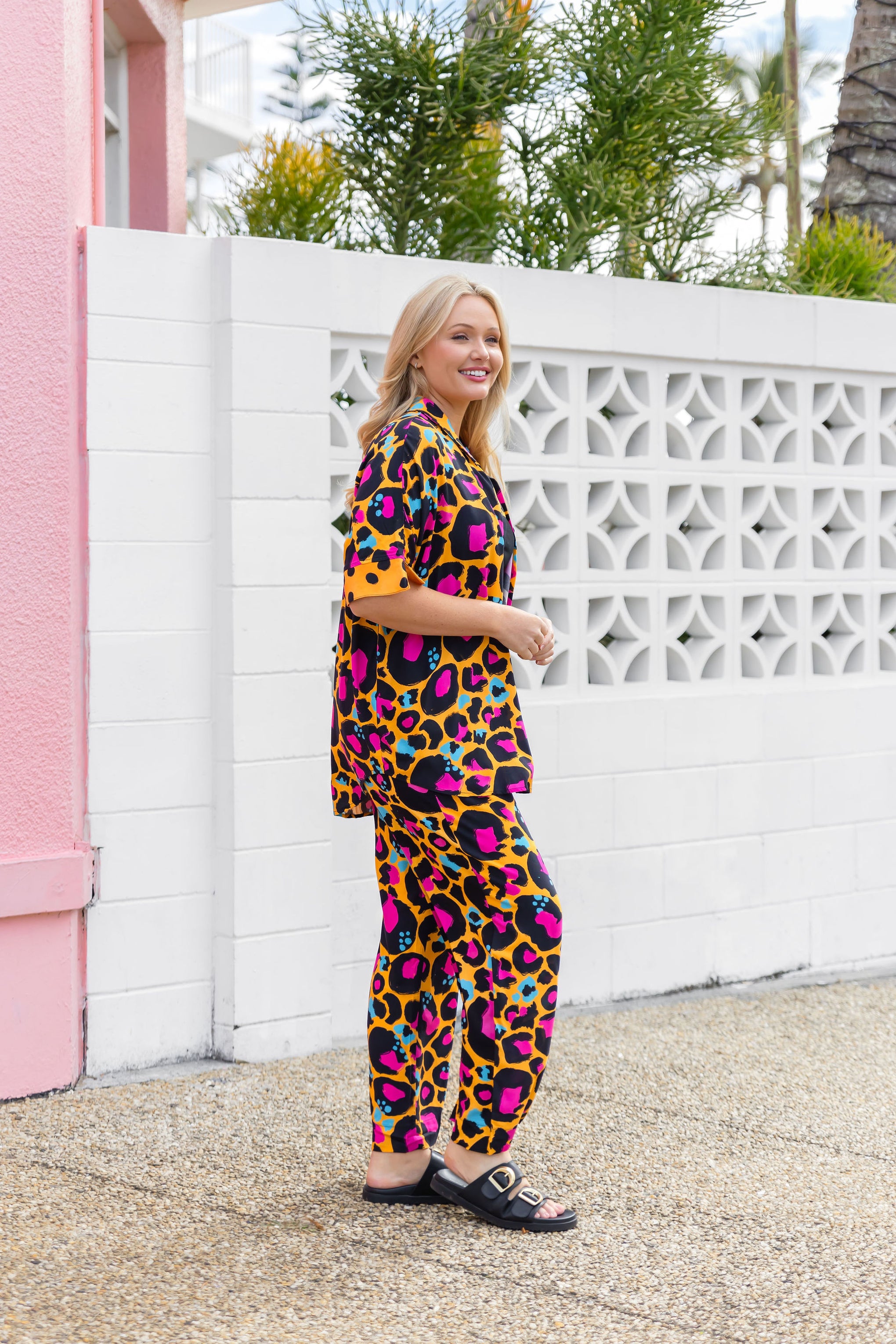 Gina Pants in Mustard Leopard by Kasey Rainbow