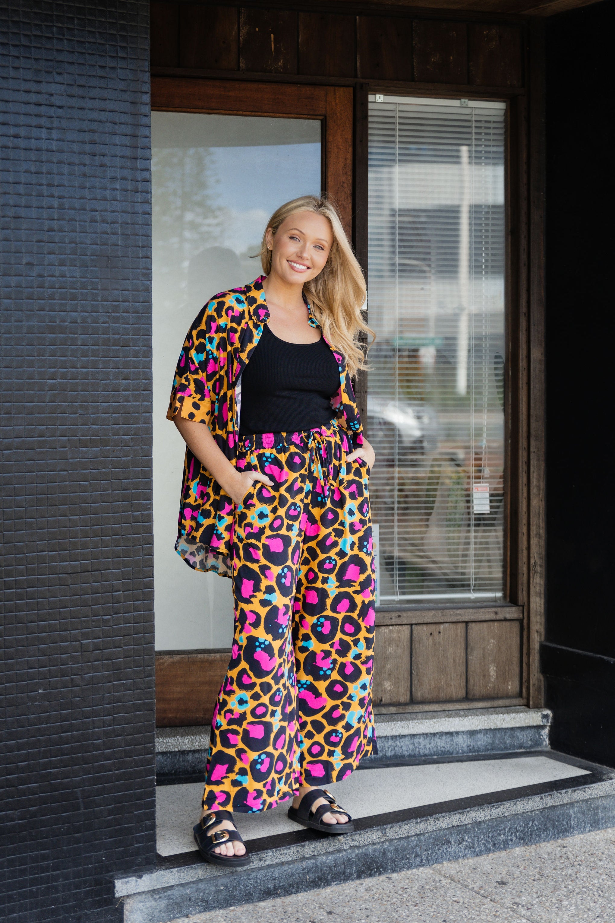 Gina Pants in Mustard Leopard by Kasey Rainbow