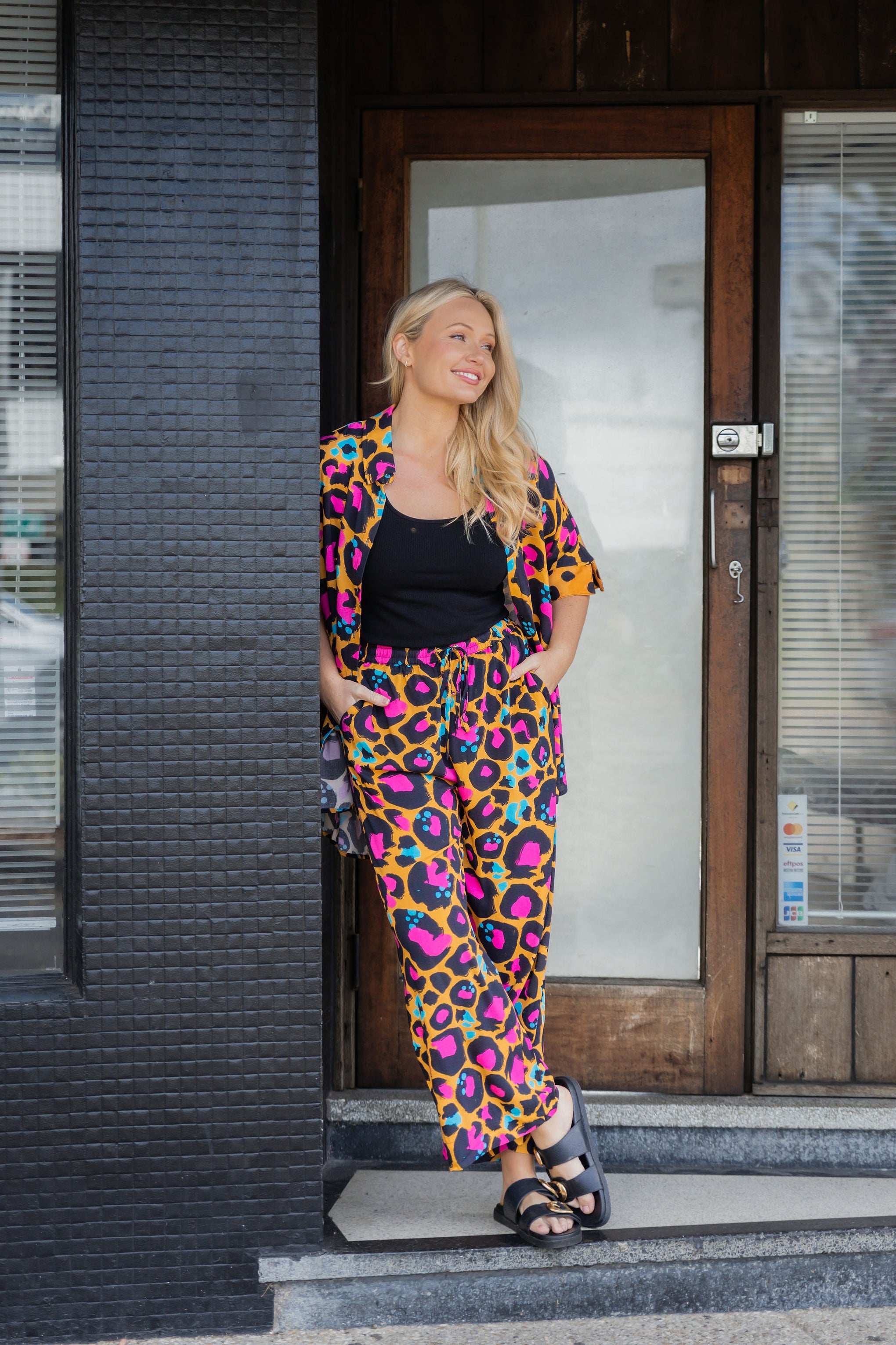 Gina Pants in Mustard Leopard by Kasey Rainbow
