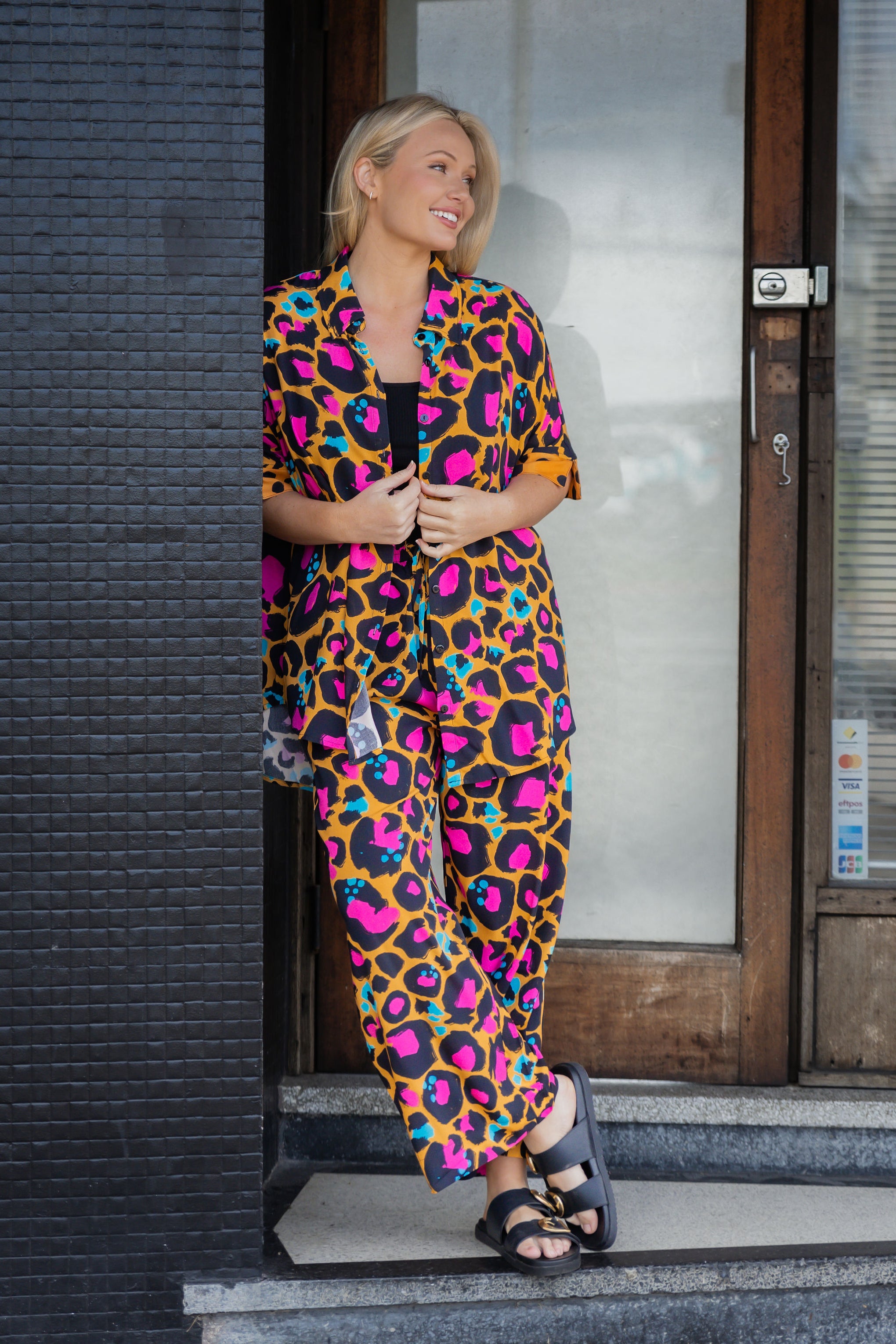 Gina Pants in Mustard Leopard by Kasey Rainbow