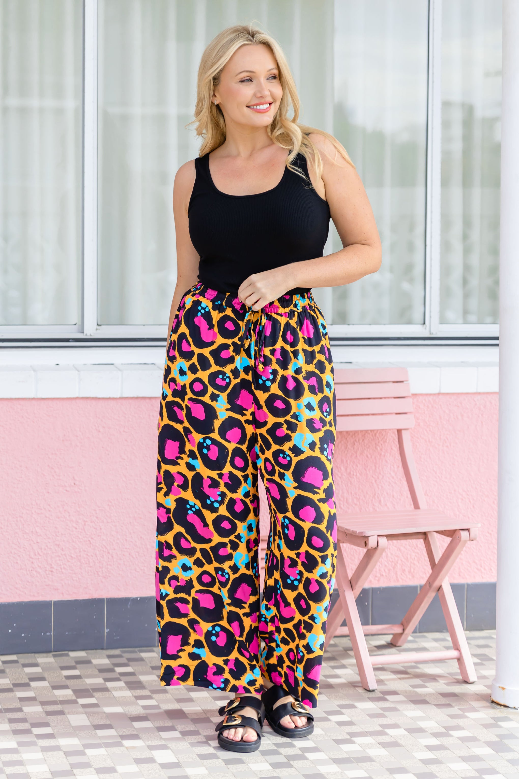 Gina Pants in Mustard Leopard by Kasey Rainbow