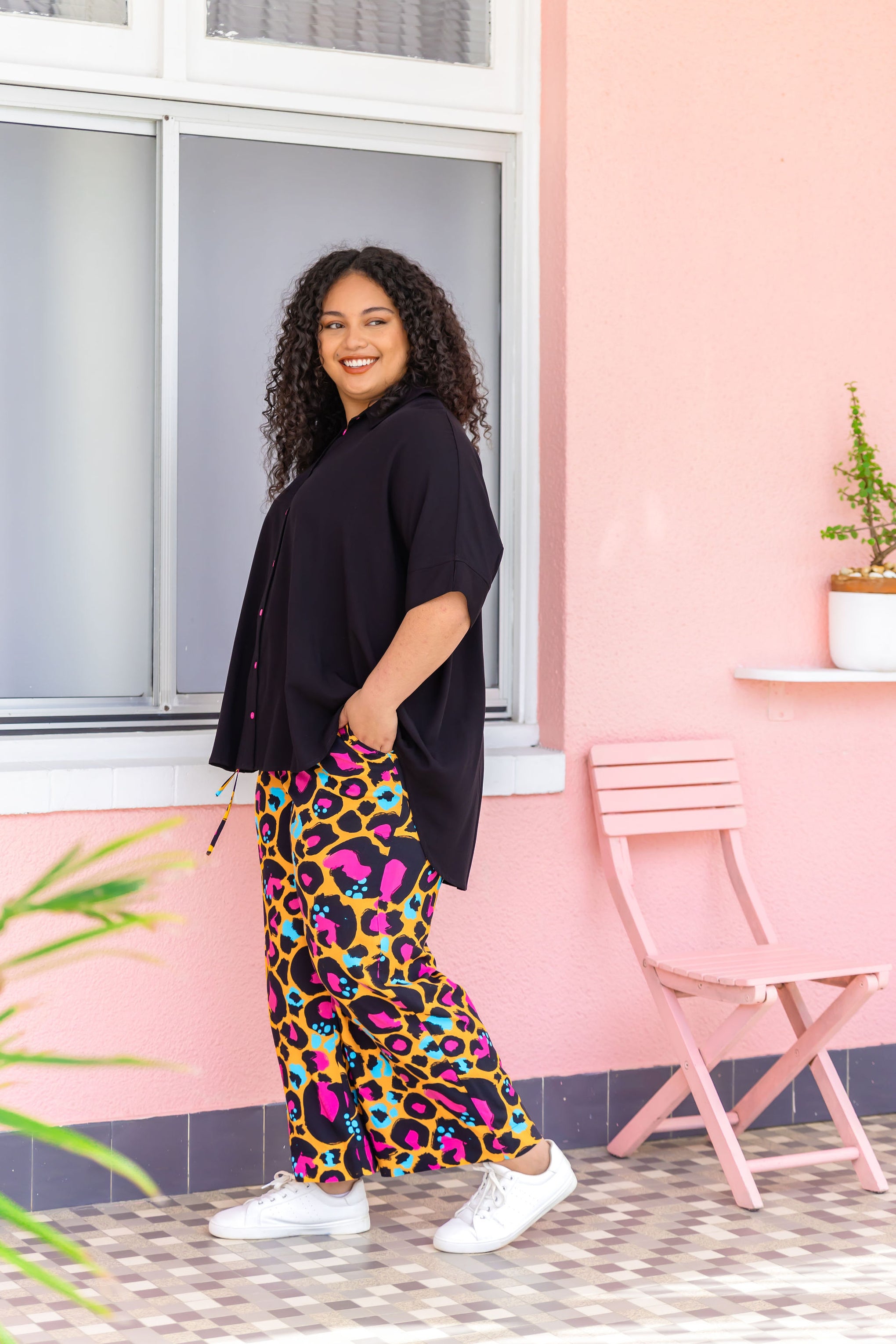 Gina Pants in Mustard Leopard by Kasey Rainbow
