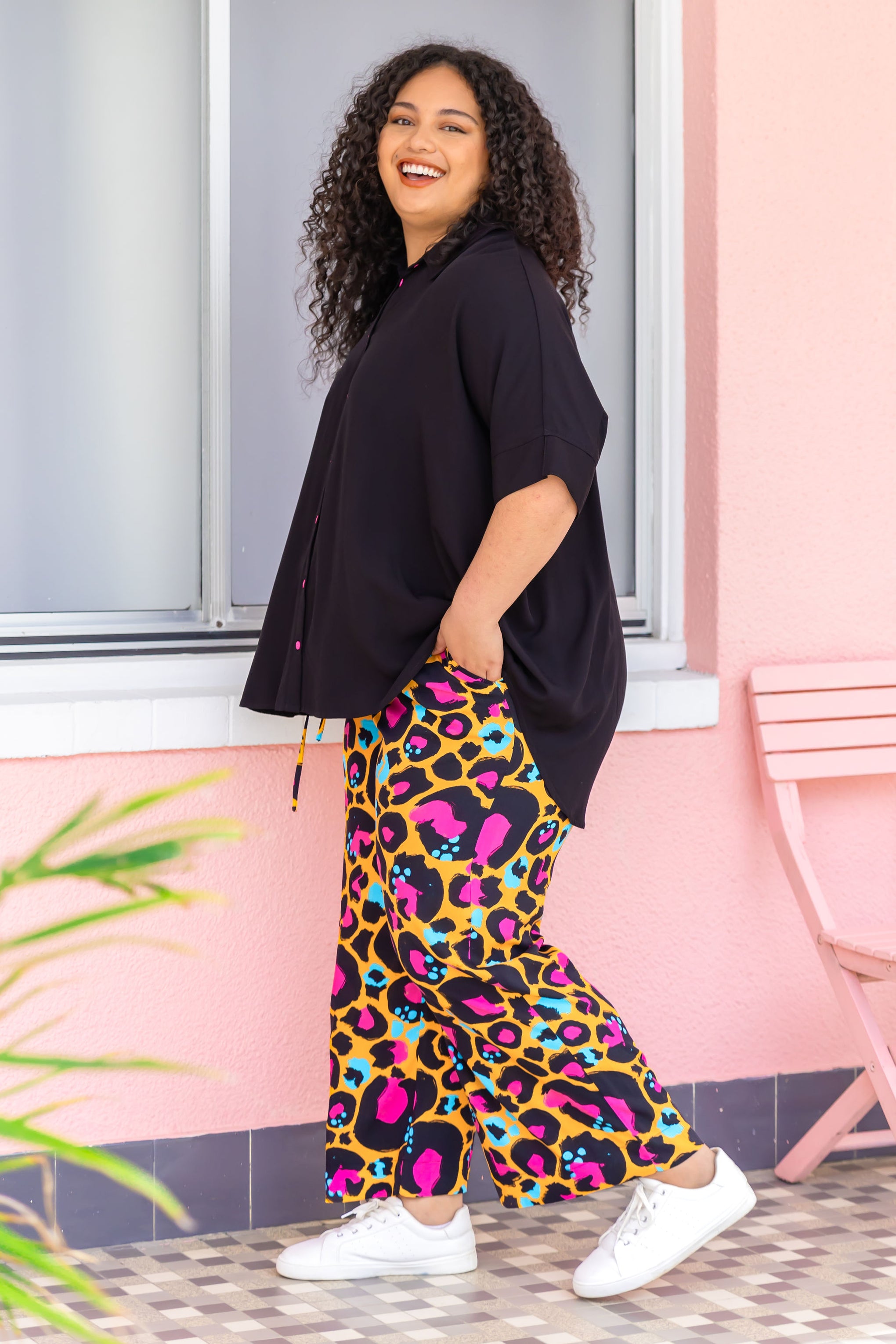 Gina Pants in Mustard Leopard by Kasey Rainbow