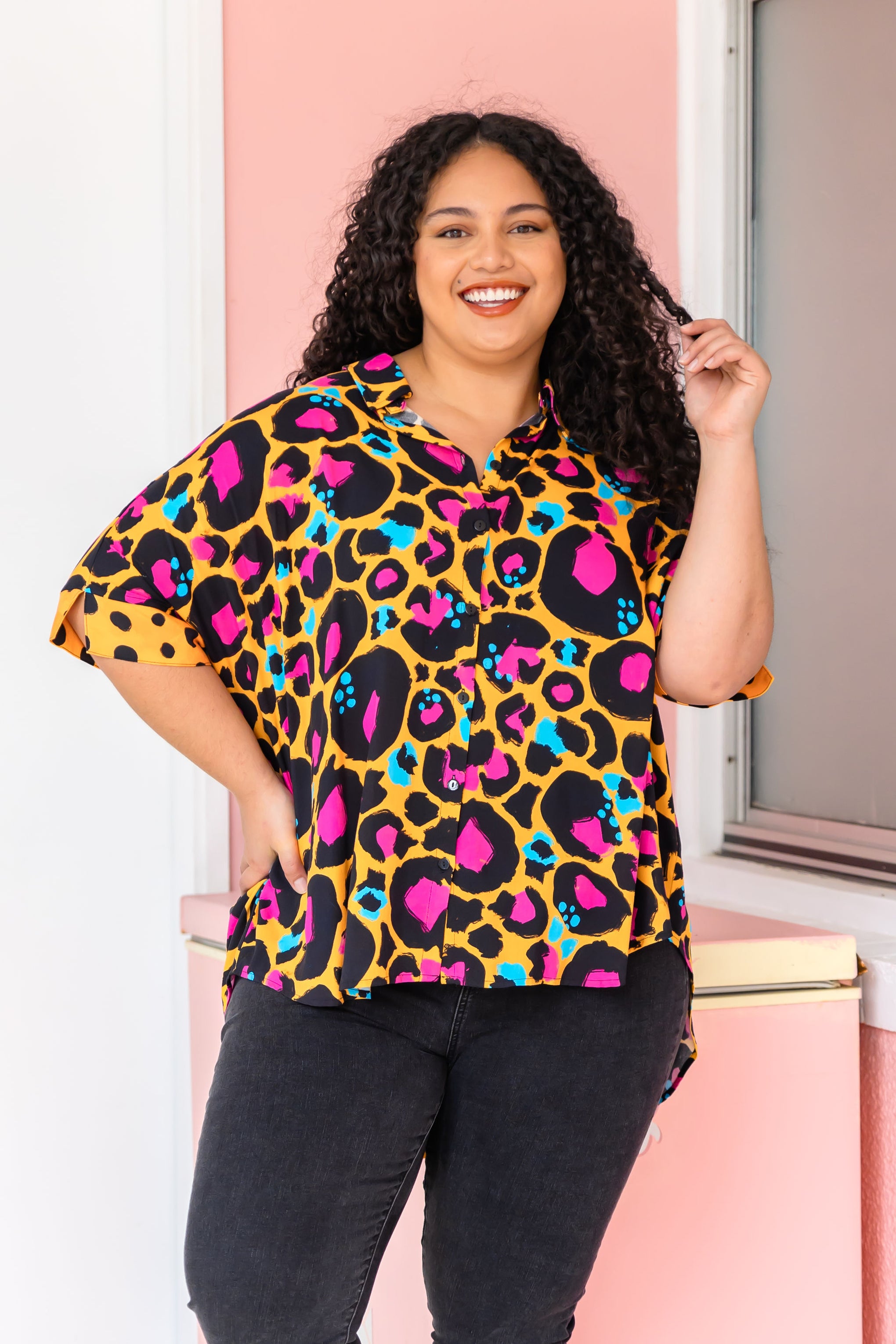 Tammin Shirt in Mustard Leopard by Kasey Rainbow