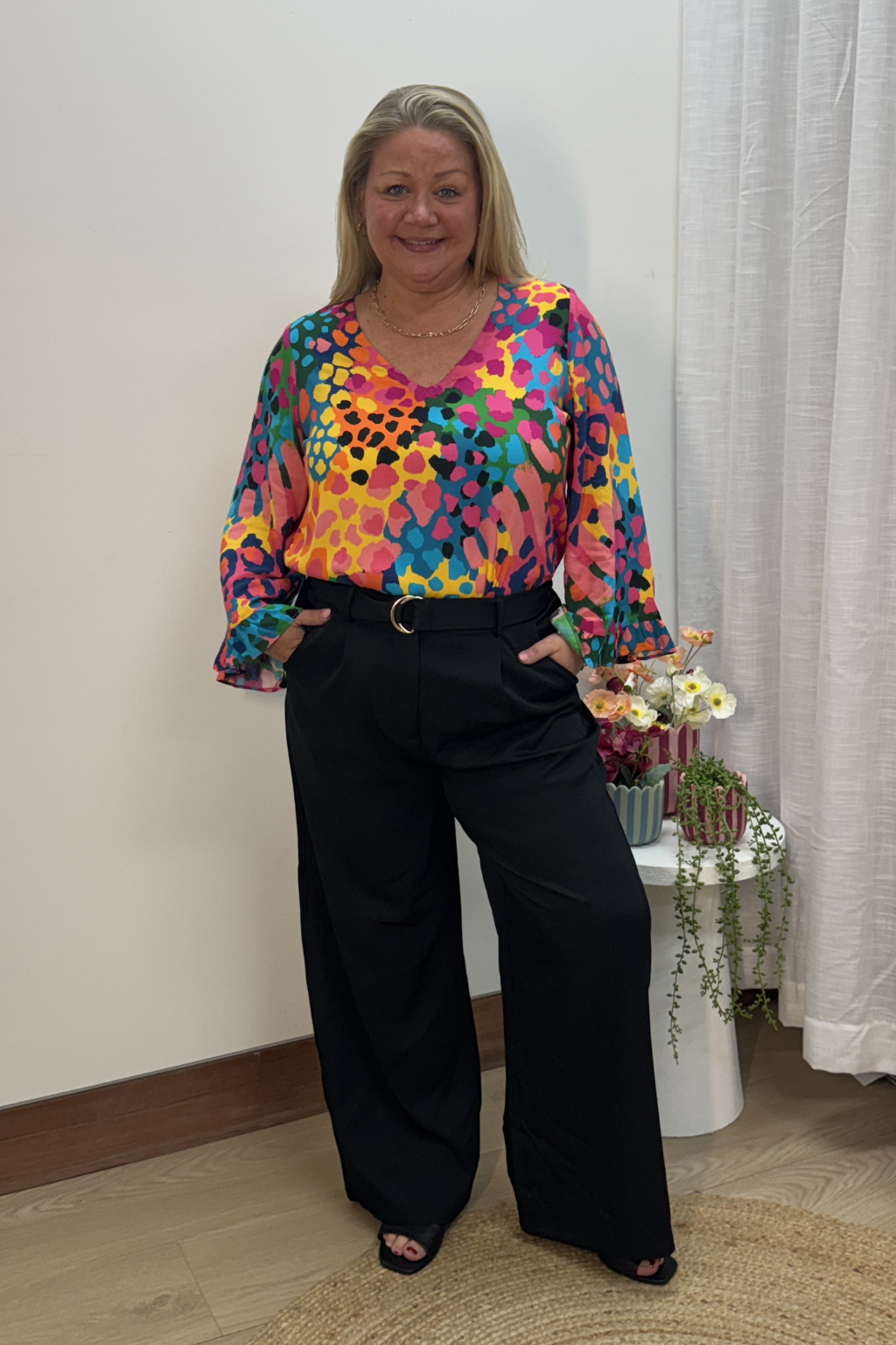 Natalie Long Sleeve Top in Alfie by Kasey Rainbow