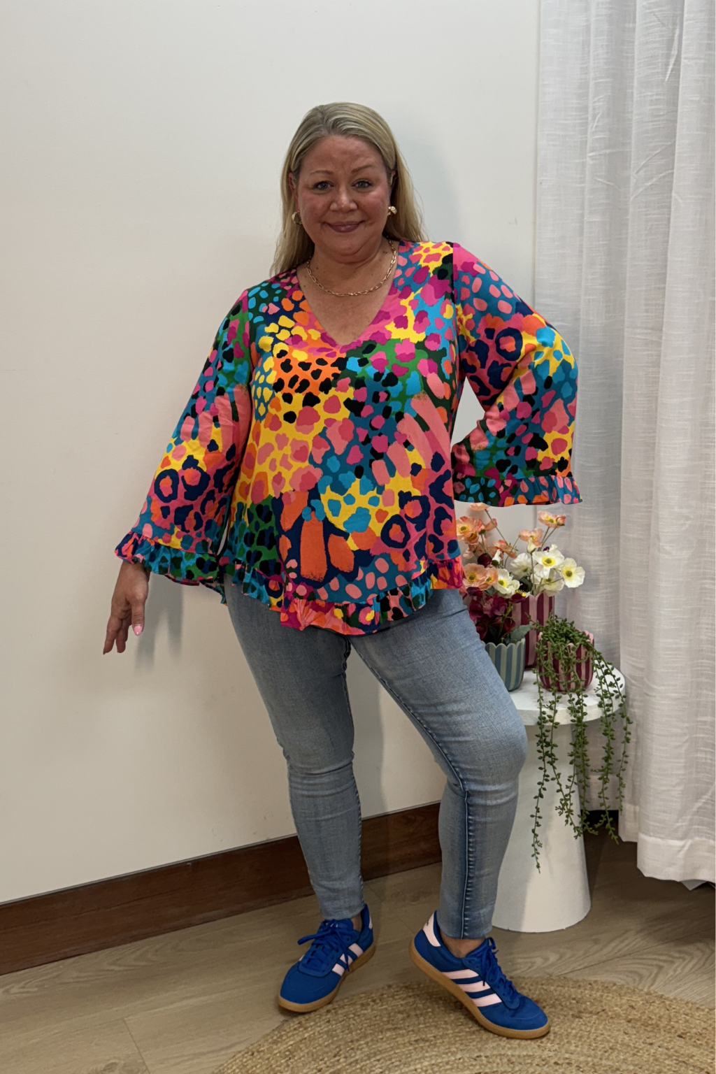 Natalie Long Sleeve Top in Alfie by Kasey Rainbow