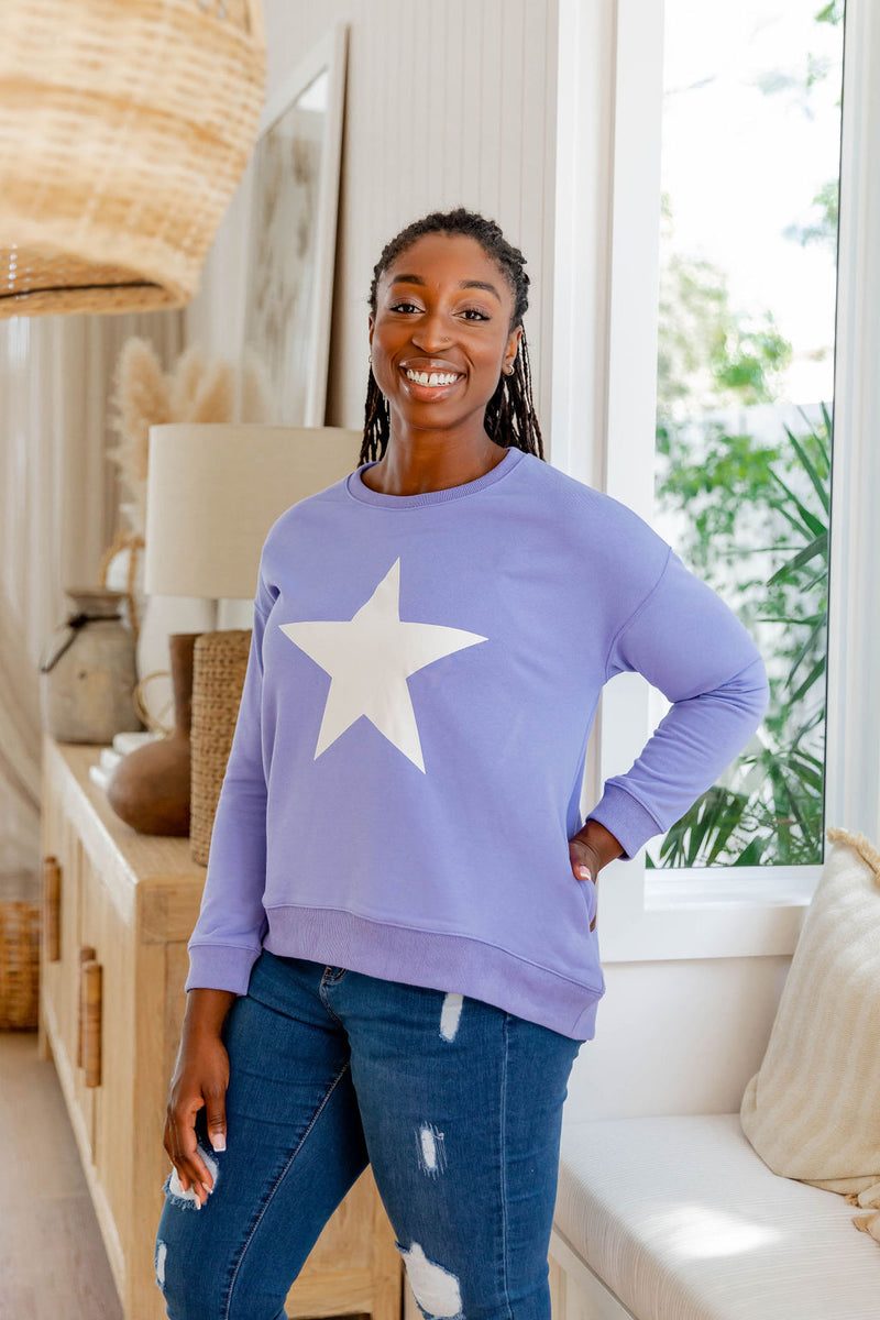 Blue jumper 2024 with white stars