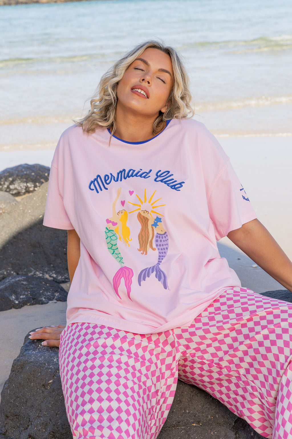 Alfie Oversized Tee in Mermaid Club