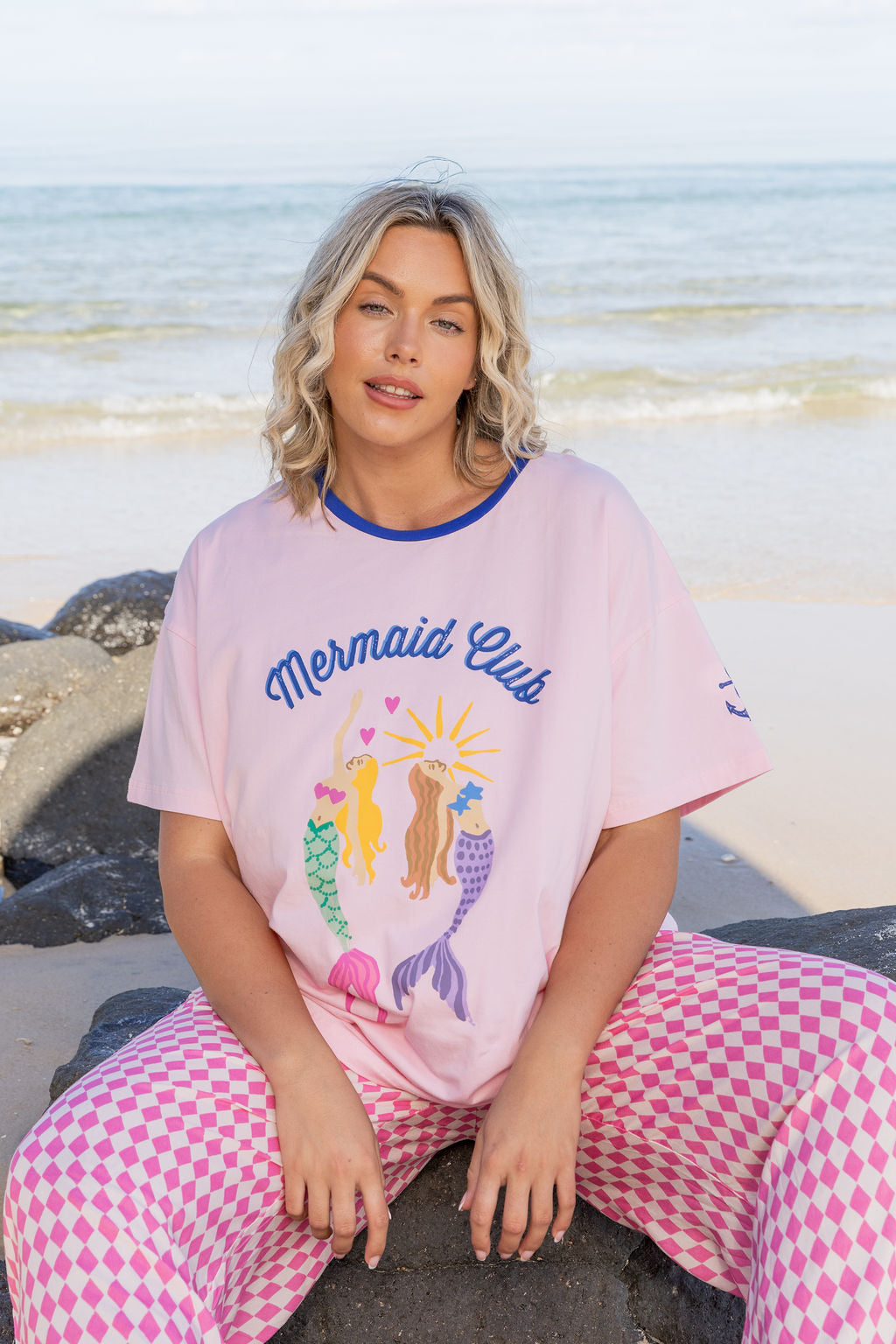 Alfie Oversized Tee in Mermaid Club