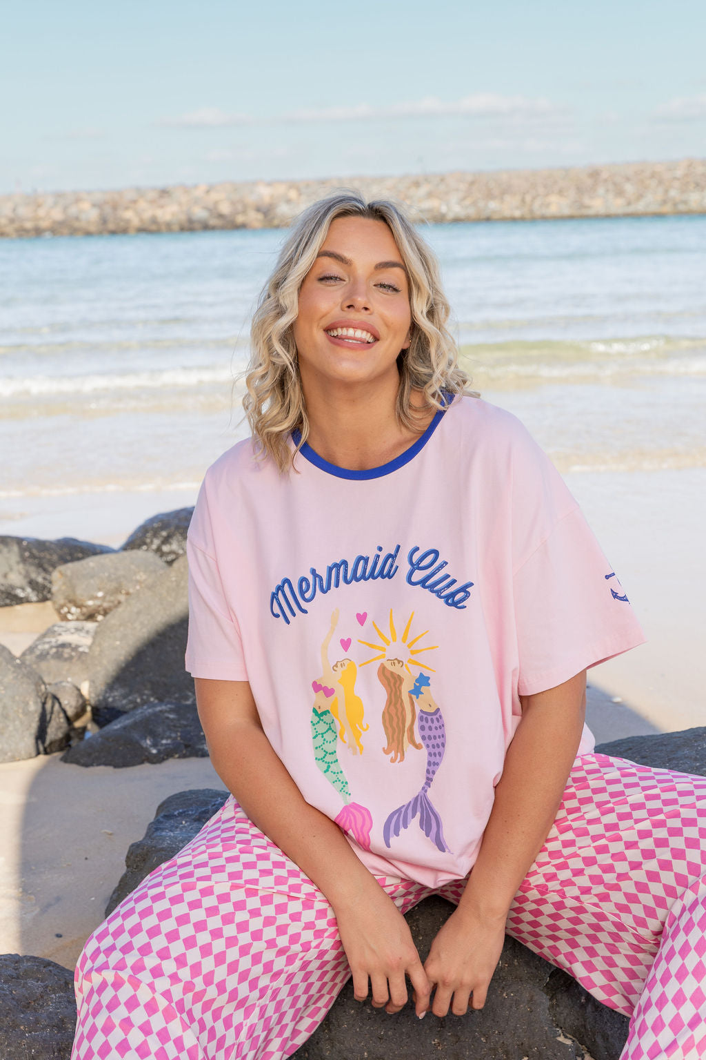 Alfie Oversized Tee in Mermaid Club