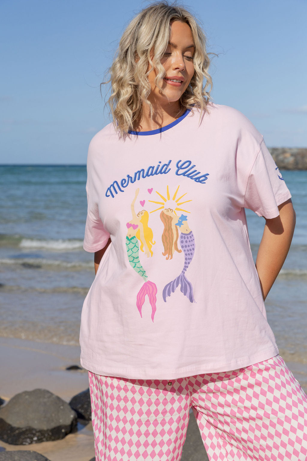 Alfie Oversized Tee in Mermaid Club