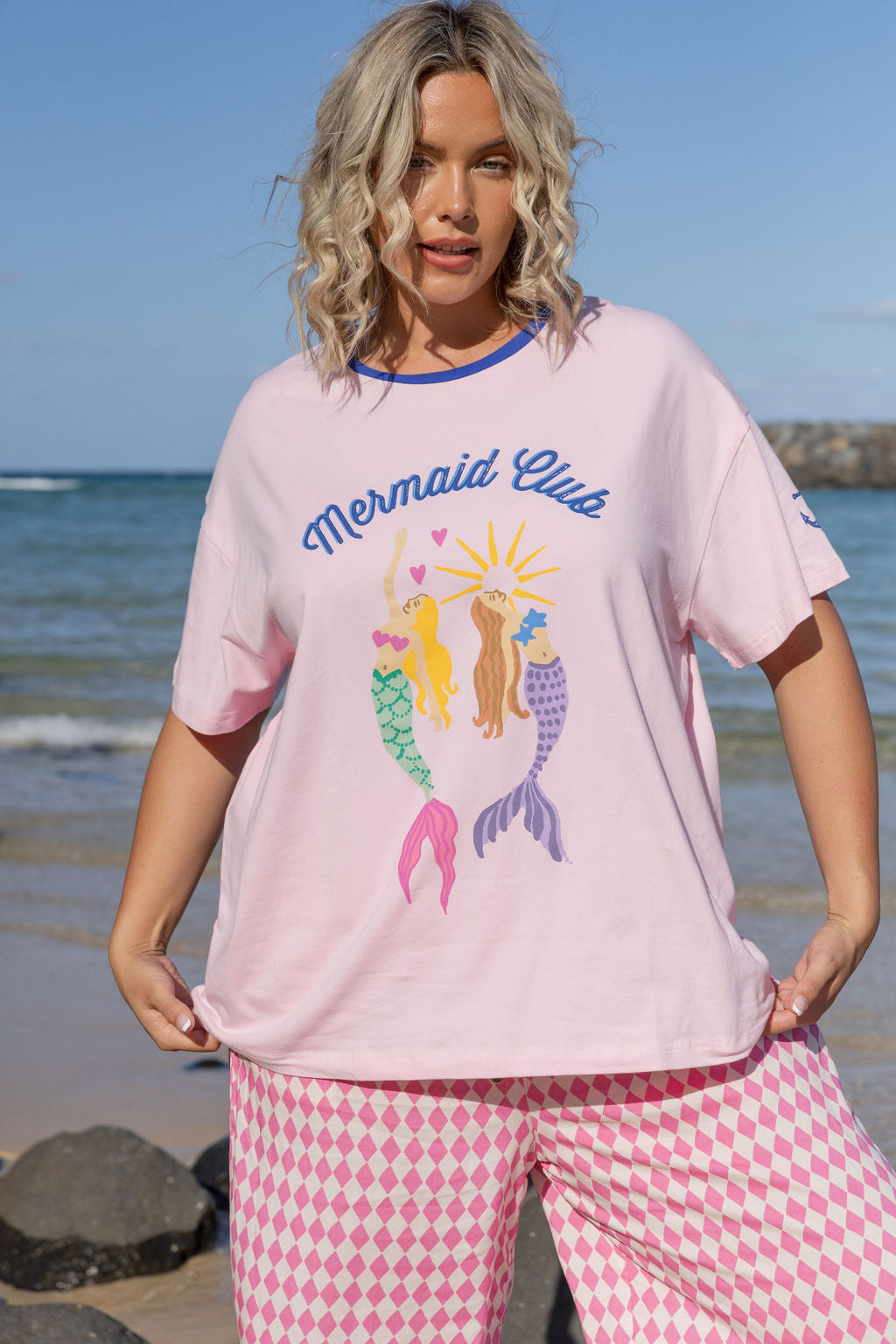 Alfie Oversized Tee in Mermaid Club